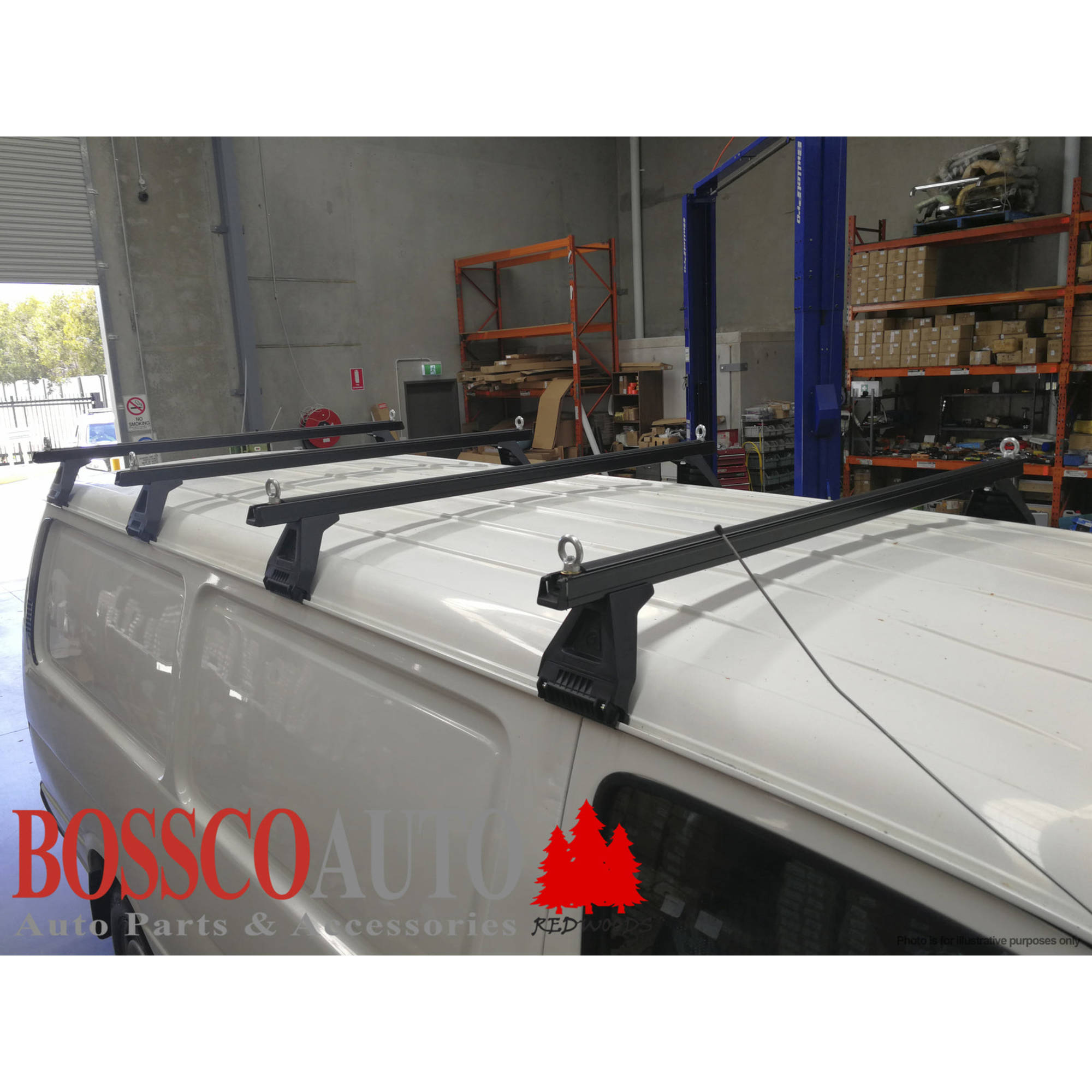 Set of 4 Black Heavy Duty Roof Racks Suitable for Toyota Hiace Commuter SLWB 2005-2019