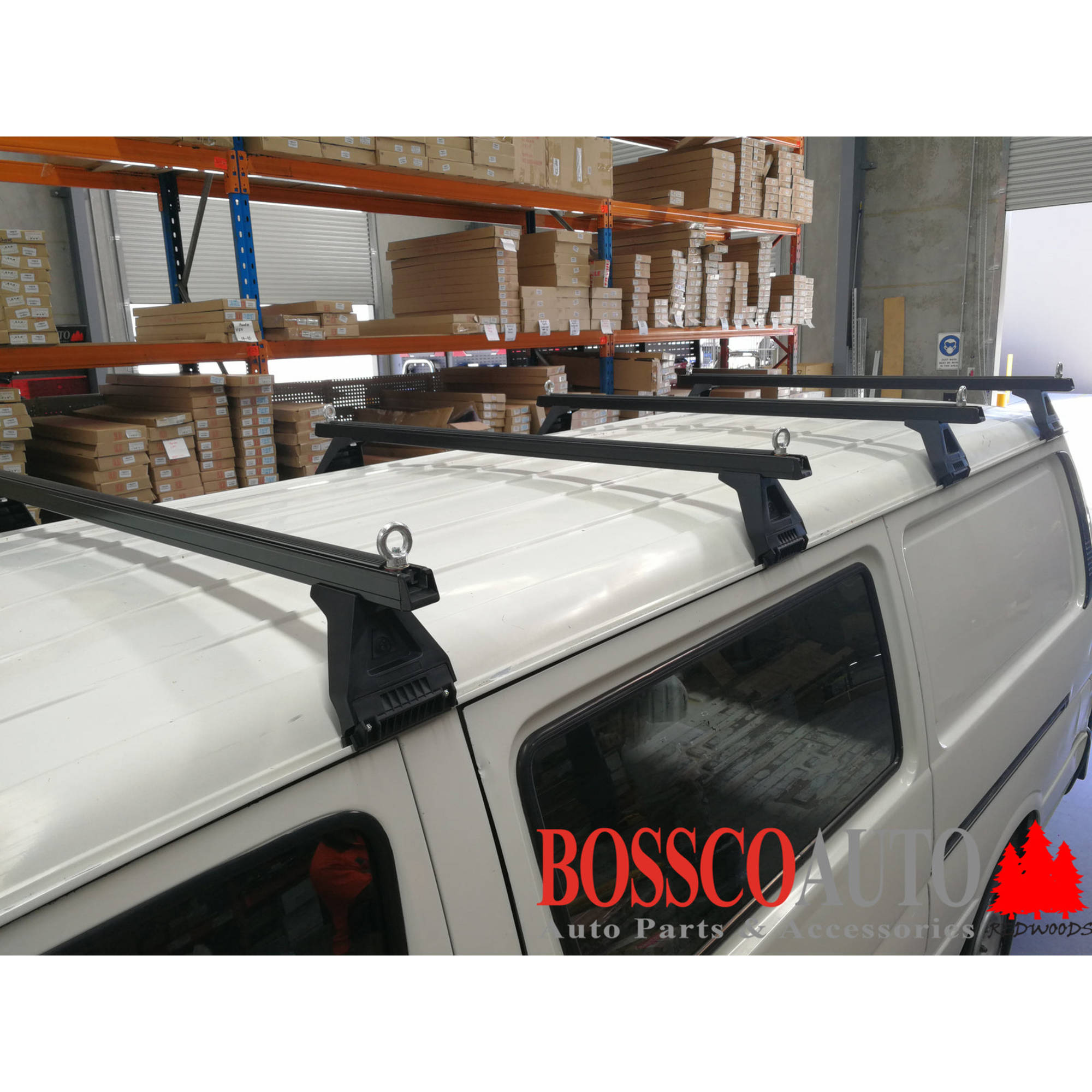 Black Heavy Duty Roof Racks For Gutter Rail Mount Vehicles (set of 4 racks)