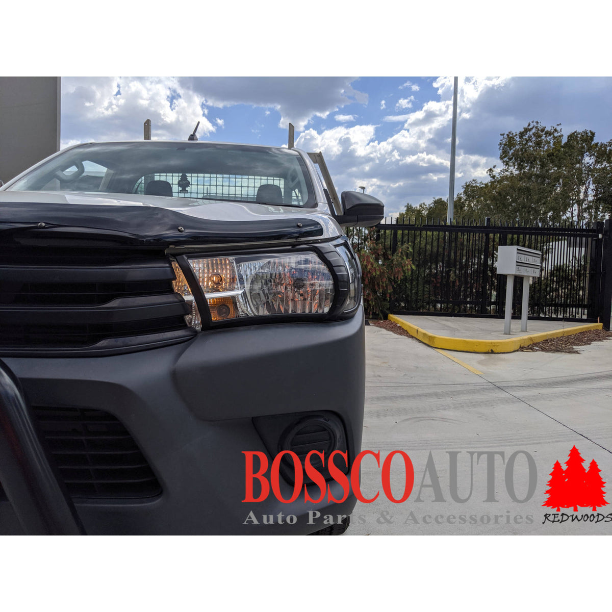 Front Black Headlight Head Light Trim Covers Suitable For Toyota Hilux N80 SR & Workmate only 2015-2020