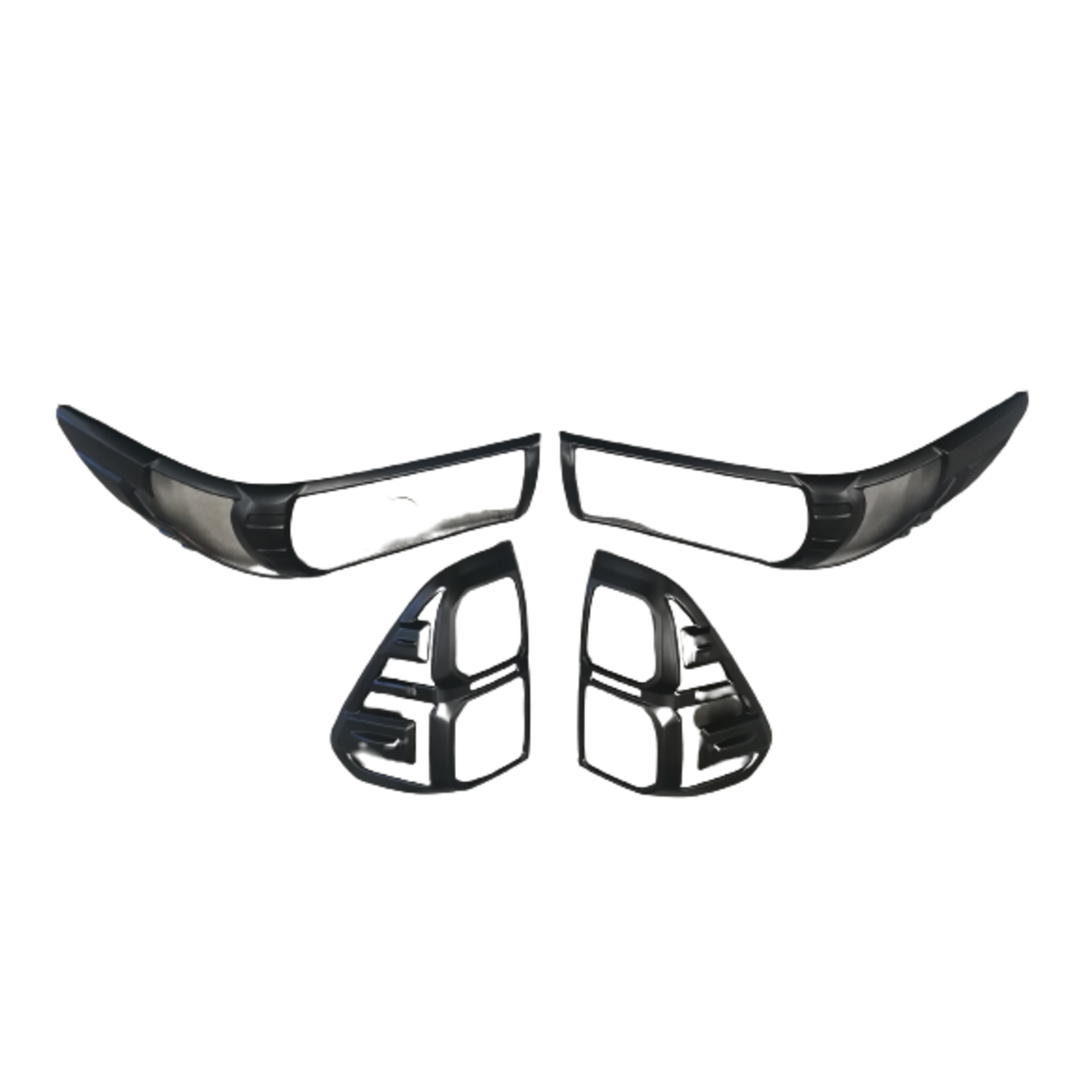 Matte Black Rear Tail Light Trim Covers Suitable For Toyota Hilux 2015-2020