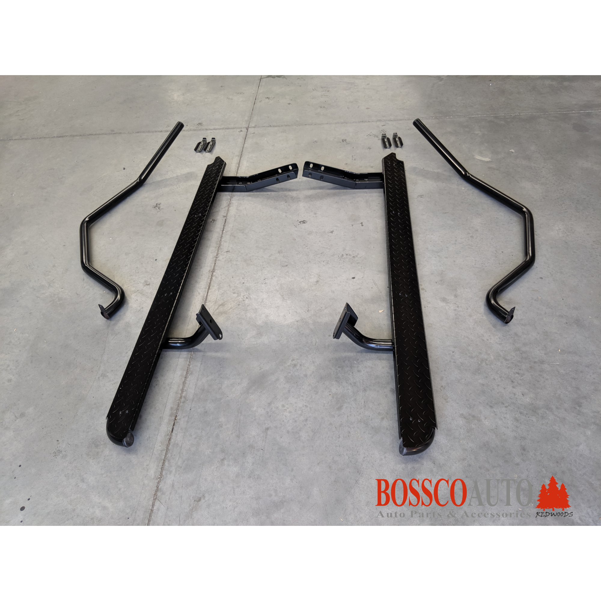 Heavy Duty Black Side Steps With Brush Bars Suitable For Mazda BT-50 2005-2011