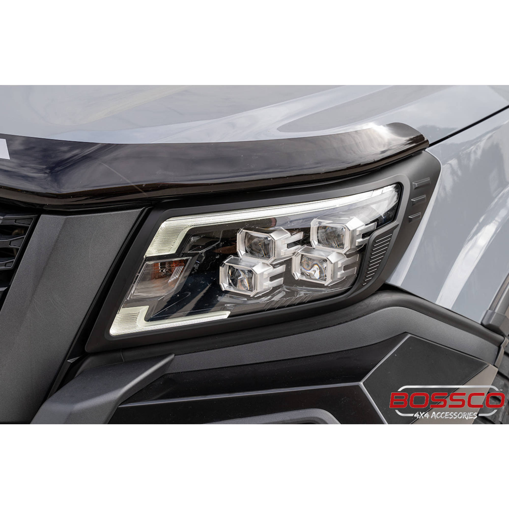 Black Front Headlight & Rear Tail Light Trim Covers Package Suitable For Nissan Navara NP300 Facelift 2021-2025