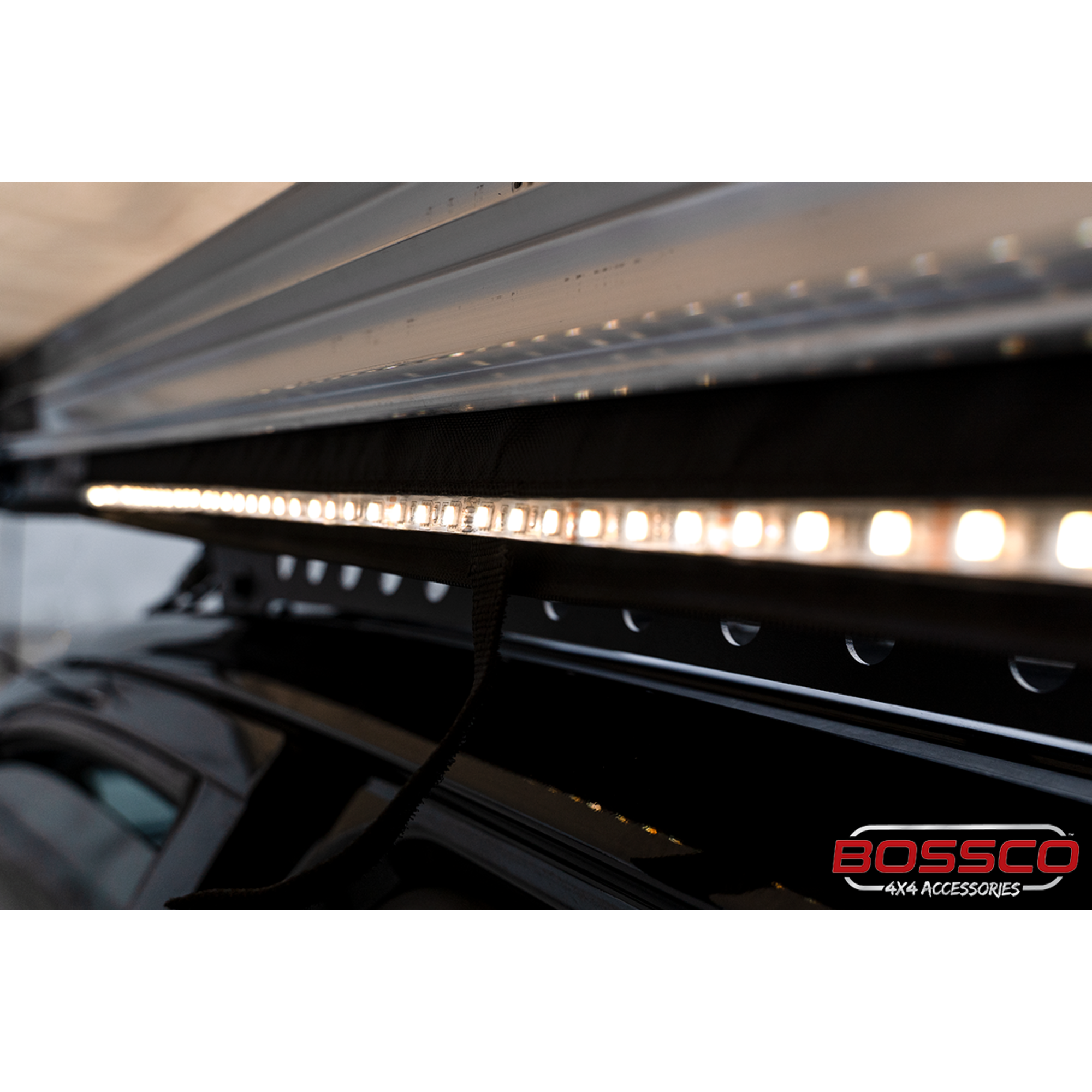 Bossco 2m x 2.5m Side Awning and LED Strip Light Combo Pack