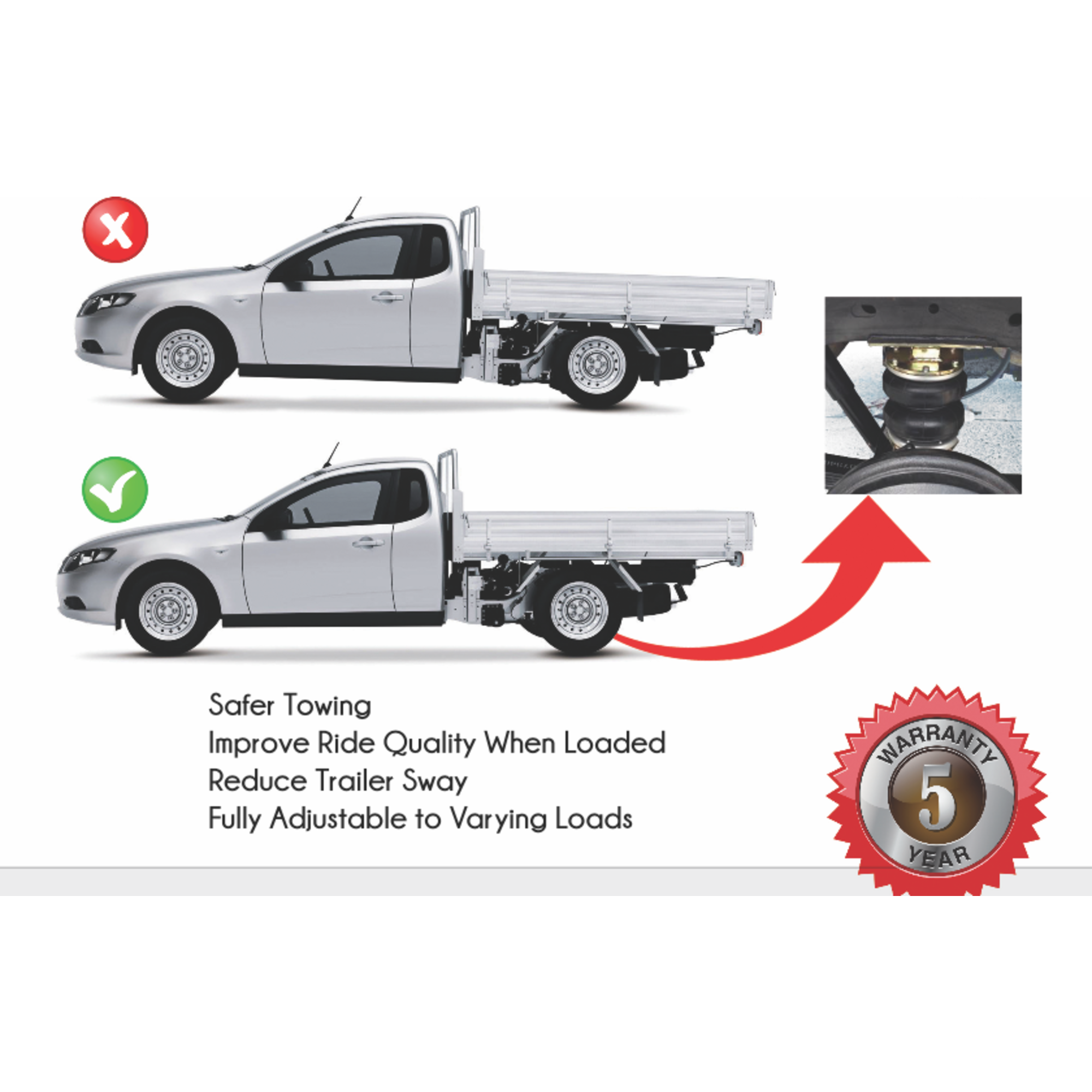 BOSS Air Bag Suspension Load Assist Kit Suitable For Mitsubishi Triton 4x4 MQ 16+