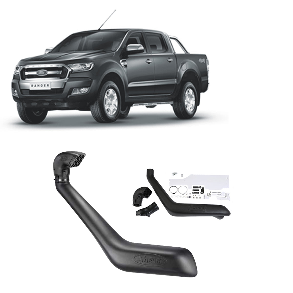 Safari V-Spec Snorkel for Ford Ranger PX2 & PX3/MKIII 2.0L(2019 Facelift), Everest All Engines (07/2015 - 05/2022)