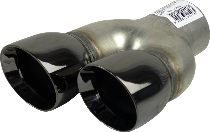 Dual 3" Right Hand Exhaust Tip with Black Chrome