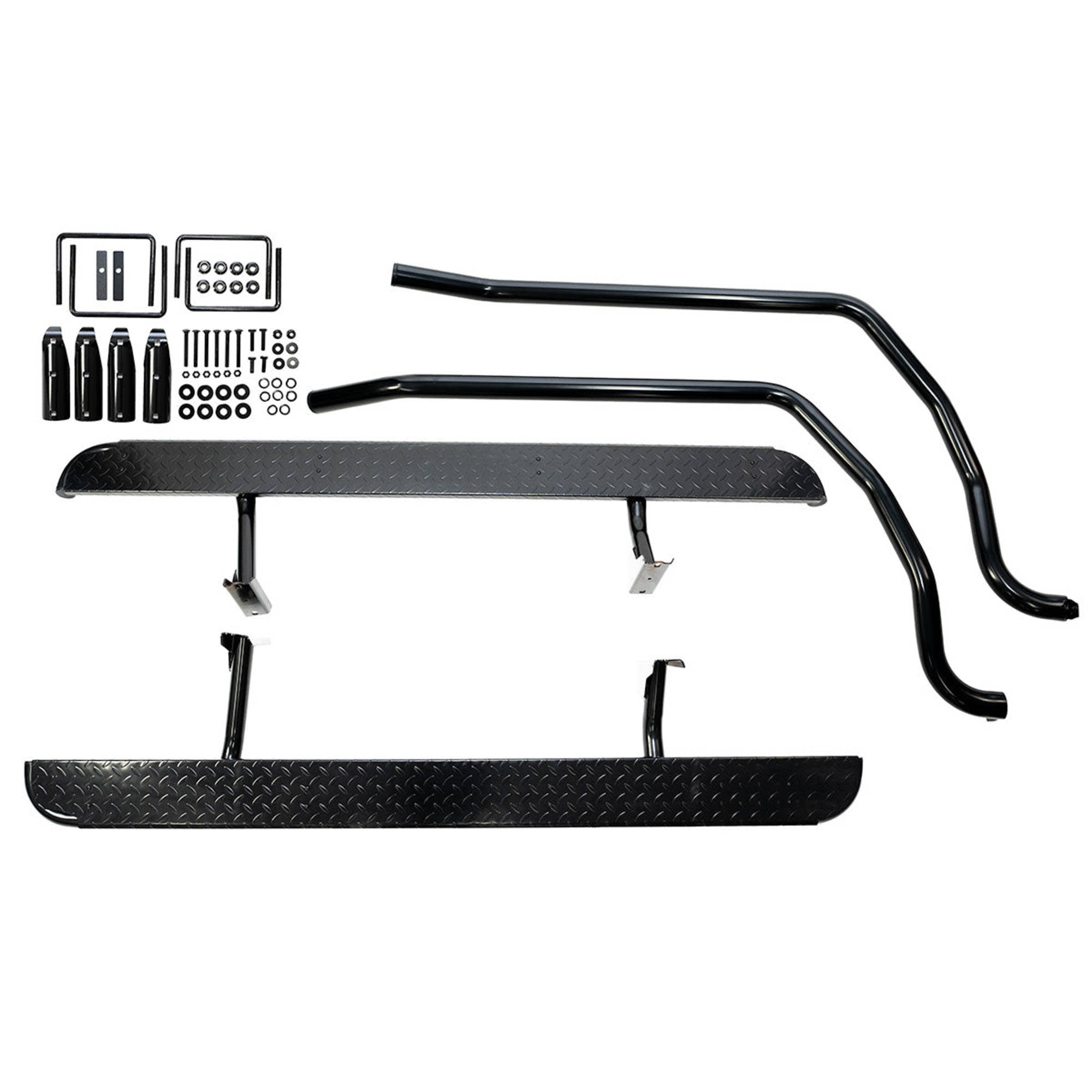 Heavy Duty Black Side Steps With Brush Bars Suitable For Mitsubishi Triton MQ MR 2015-2022