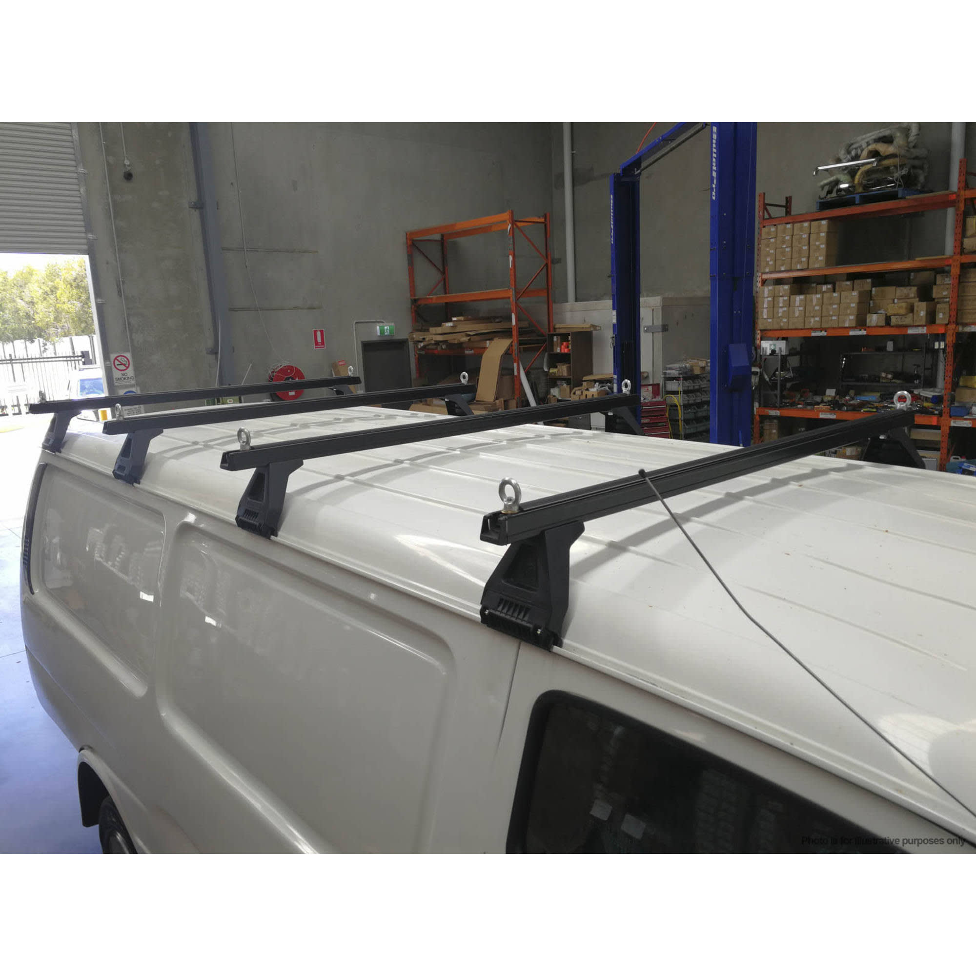 Set of 4 Black Heavy Duty Roof Racks Suitable for Toyota Hiace Commuter SLWB 2005-2019