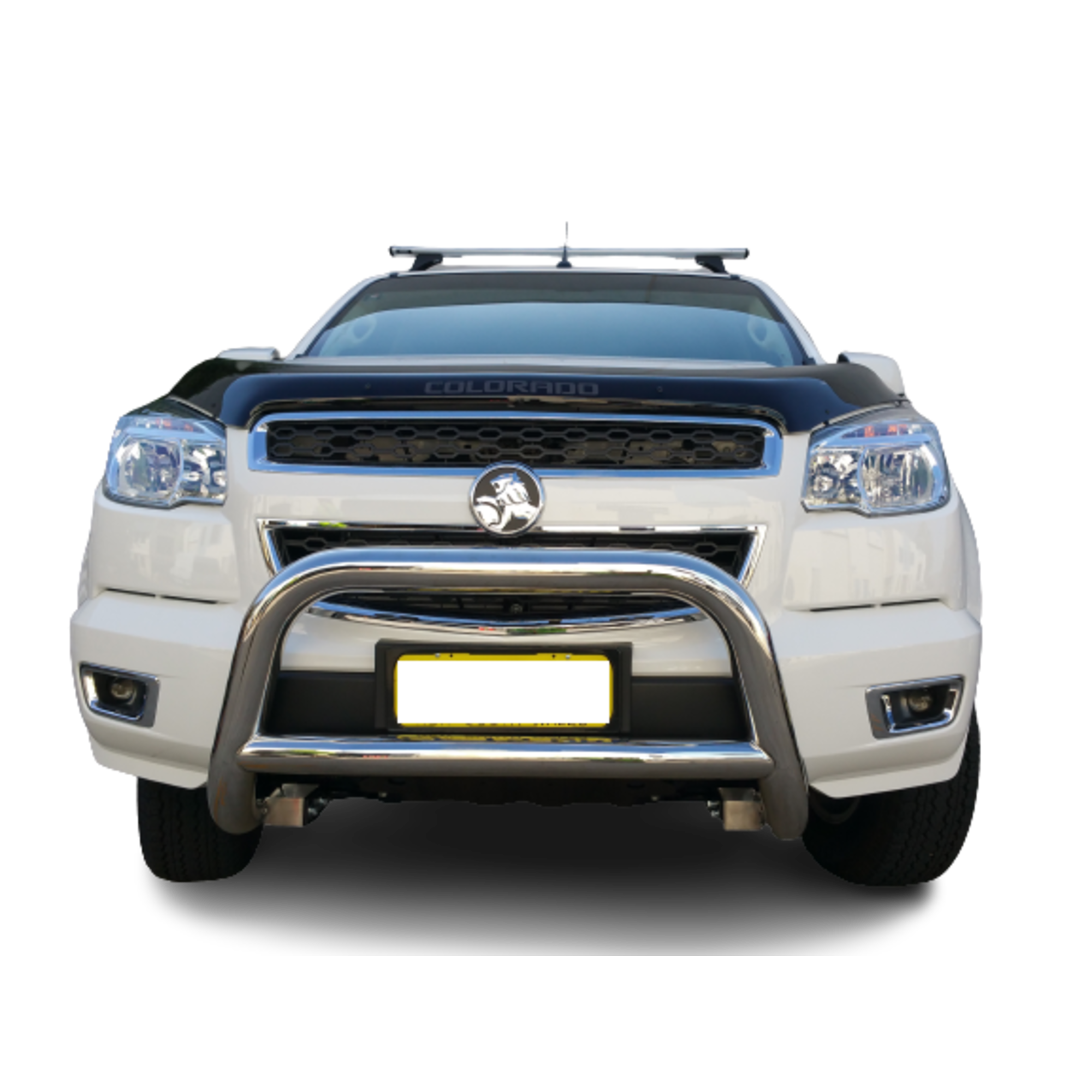 Black Nudge Bar with Skid Plate suitable for Holden Colorado 7 2012-2016