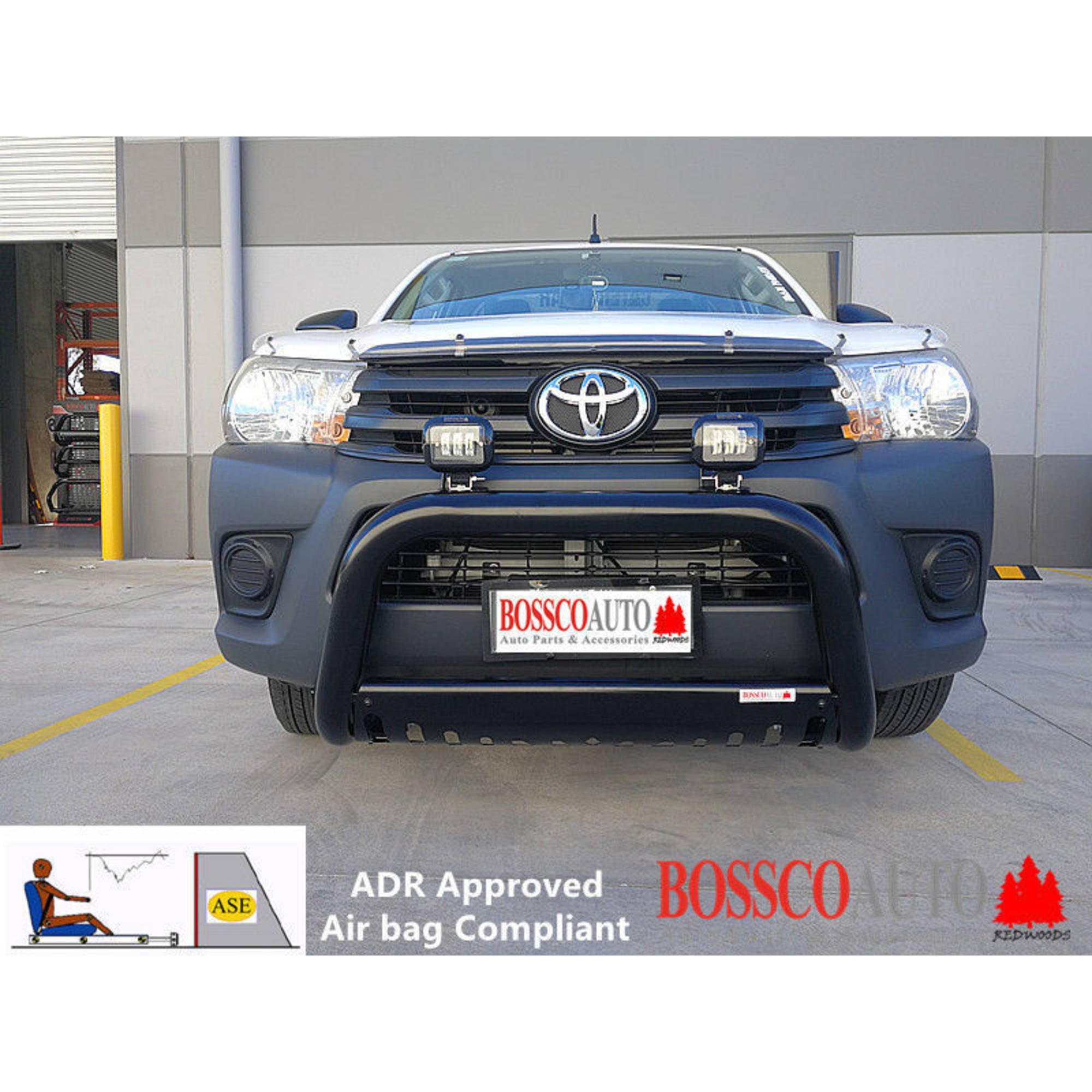 Black Low Nudge Bar Suitable for Toyota Hilux 2015-2020