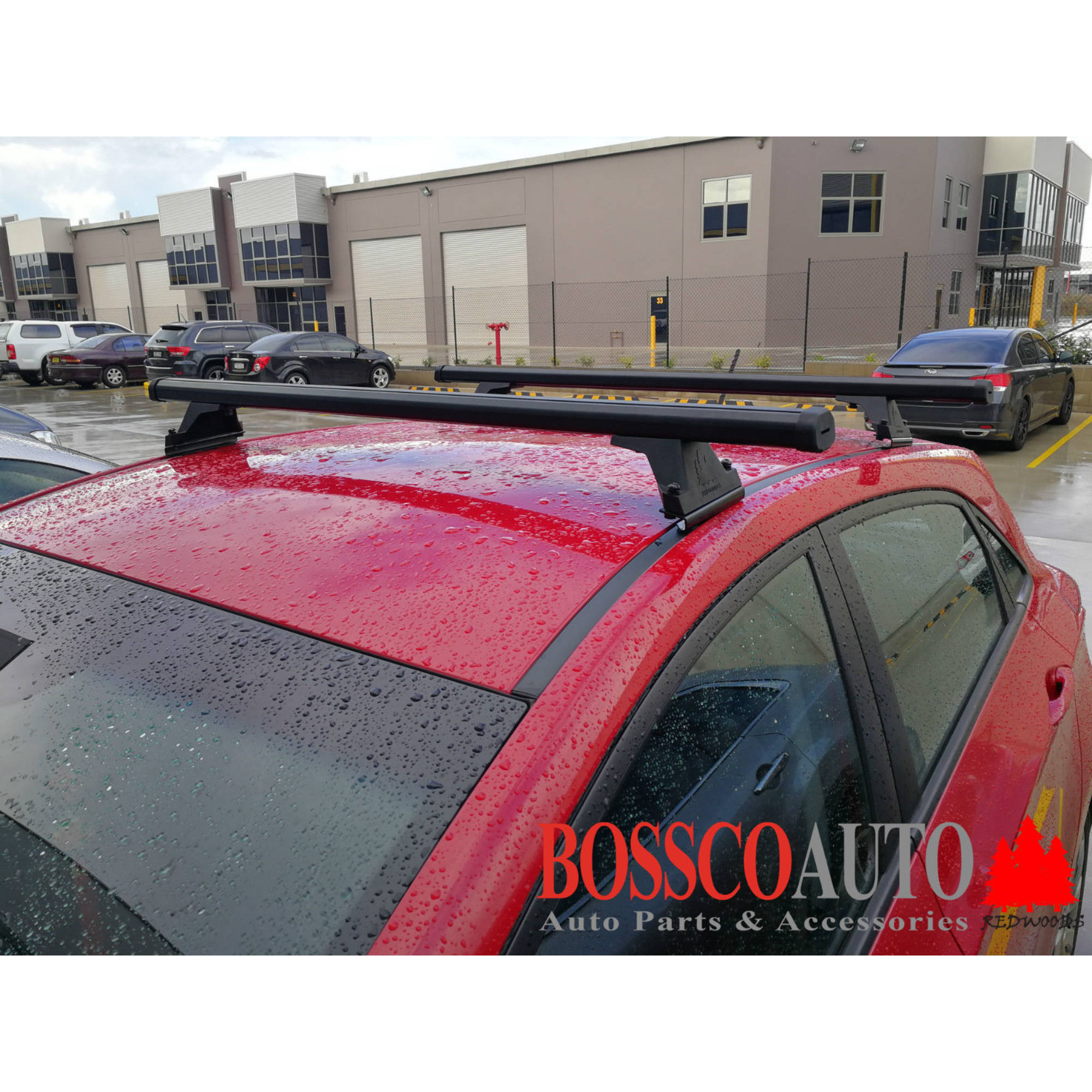 Black Heavy Duty Roof Racks suitable for Hyundai i30 Hatch 2008-2014