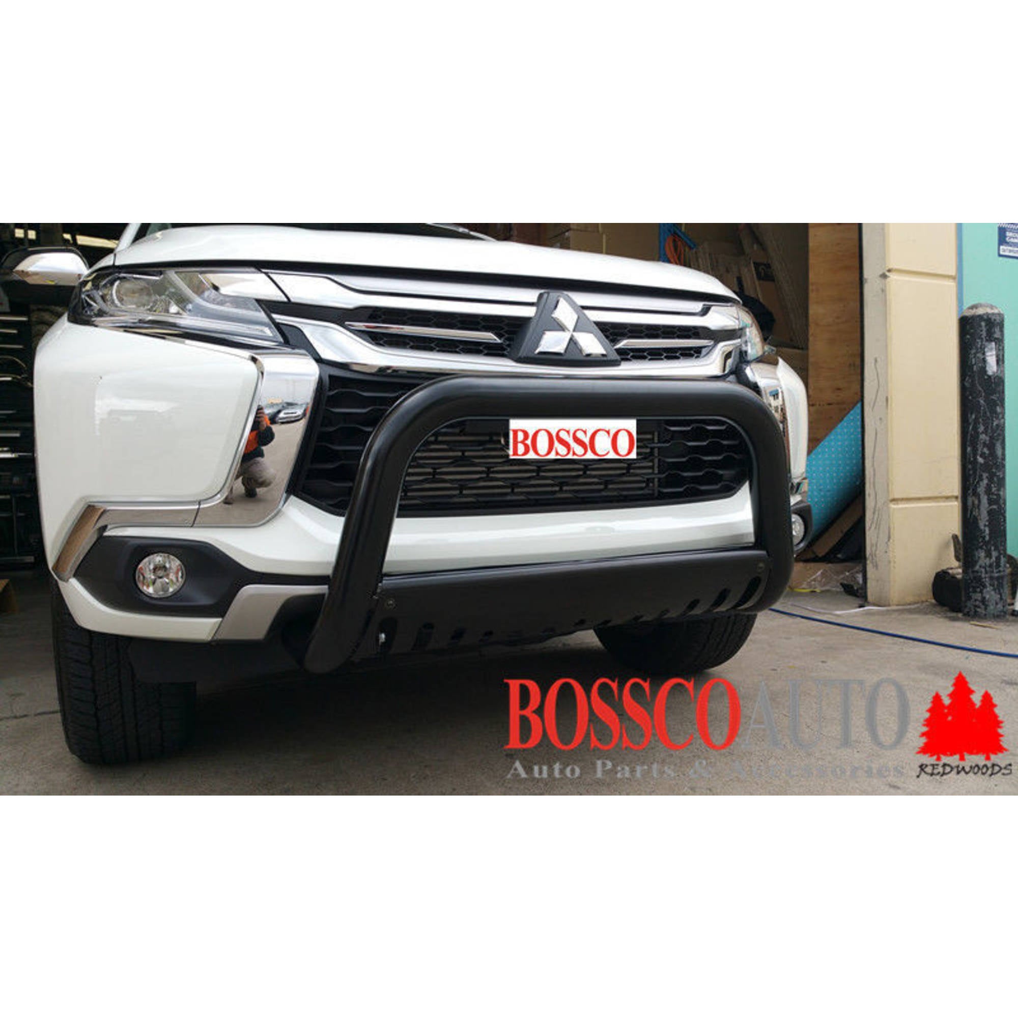 Black Nudge Bar With Skid Plate Suitable for Mitsubishi Triton MQ 2015-2019