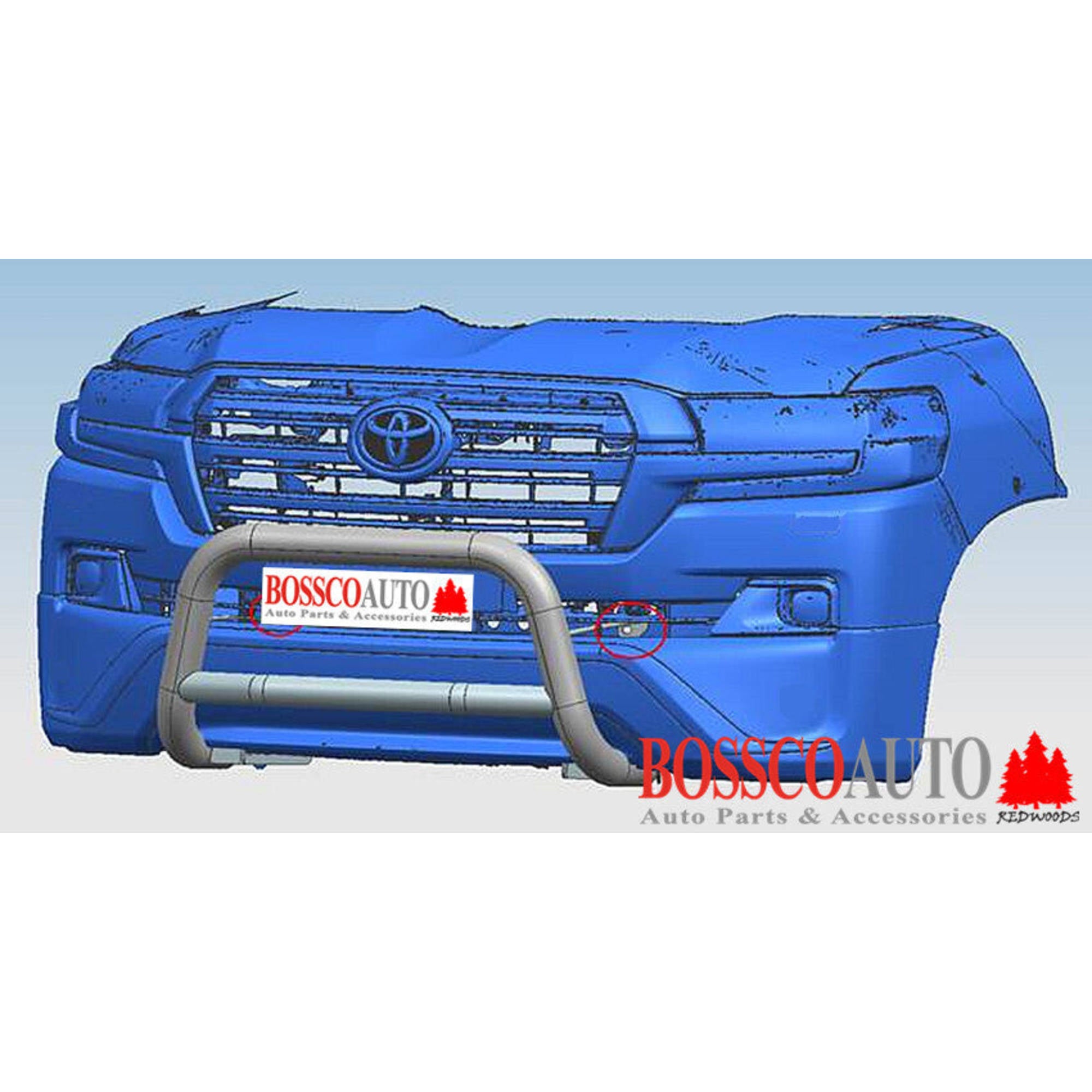 Black Steel Nudge Bar suitable for Toyota Landcruiser 200 Series 2008-2021