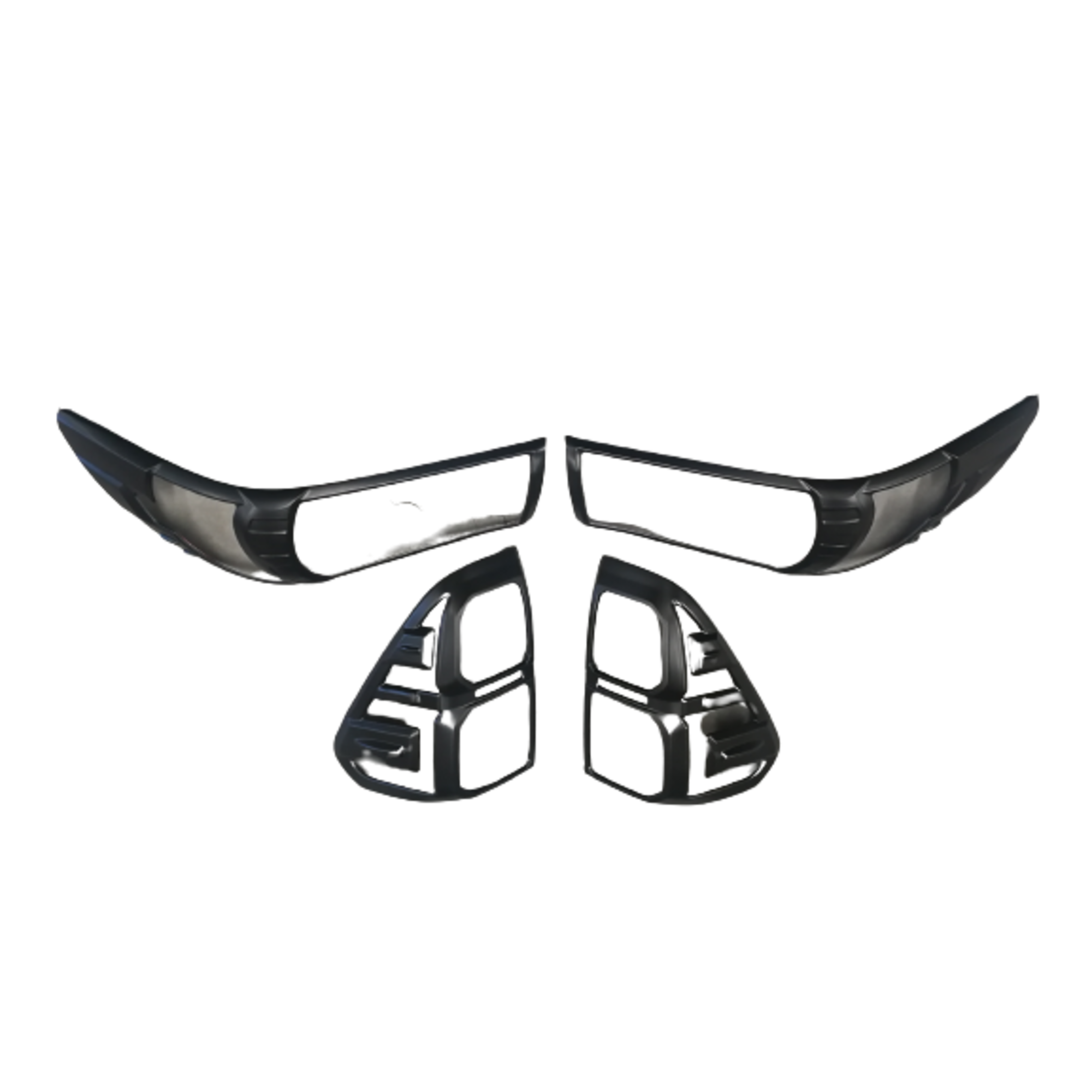 Matte Black Rear Tail Light Trim Covers Suitable For Toyota Hilux 2015-2020