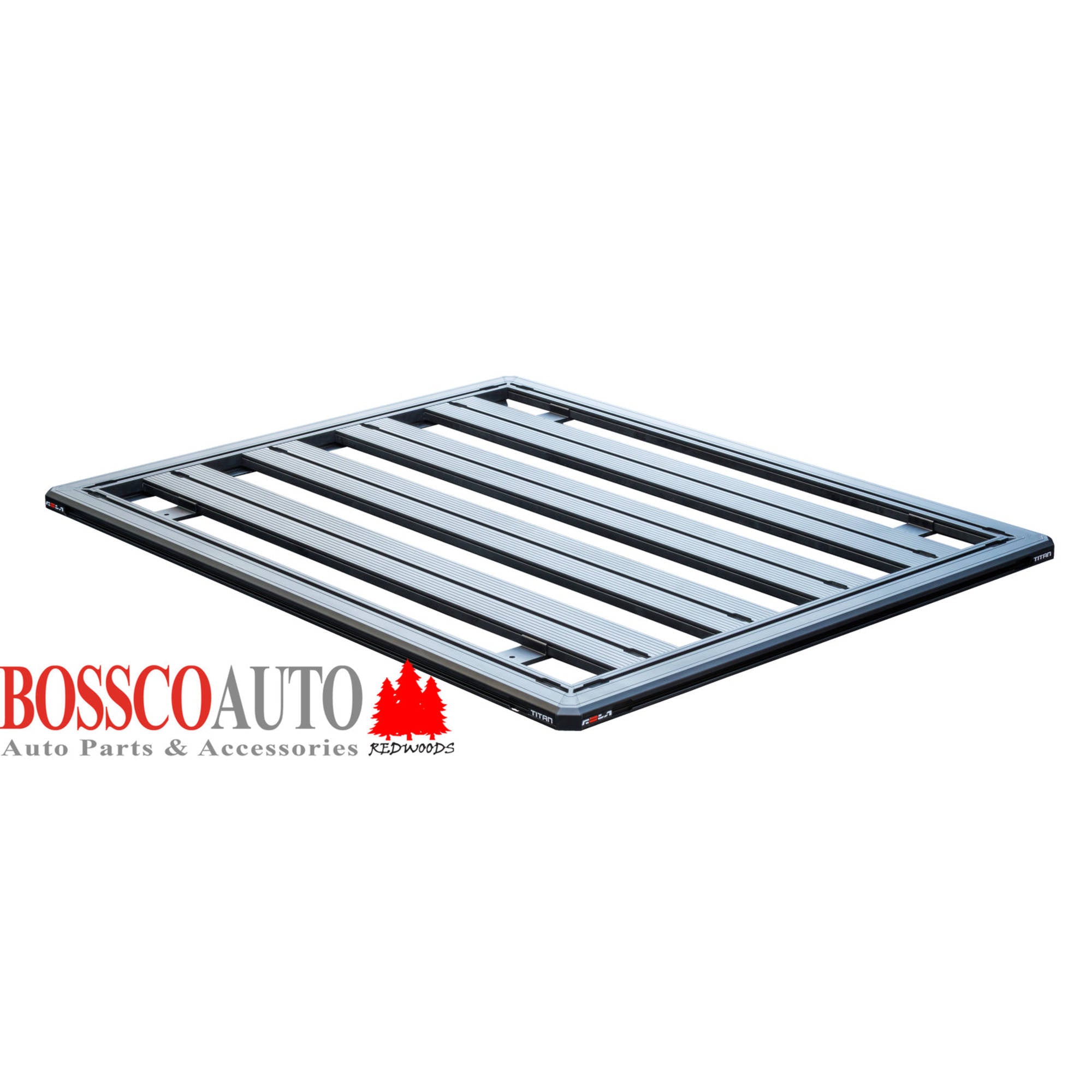 Titan MKII Aluminium Tray Black Roof Basket Tray Cargo Carrier 2000mm x 1400mm