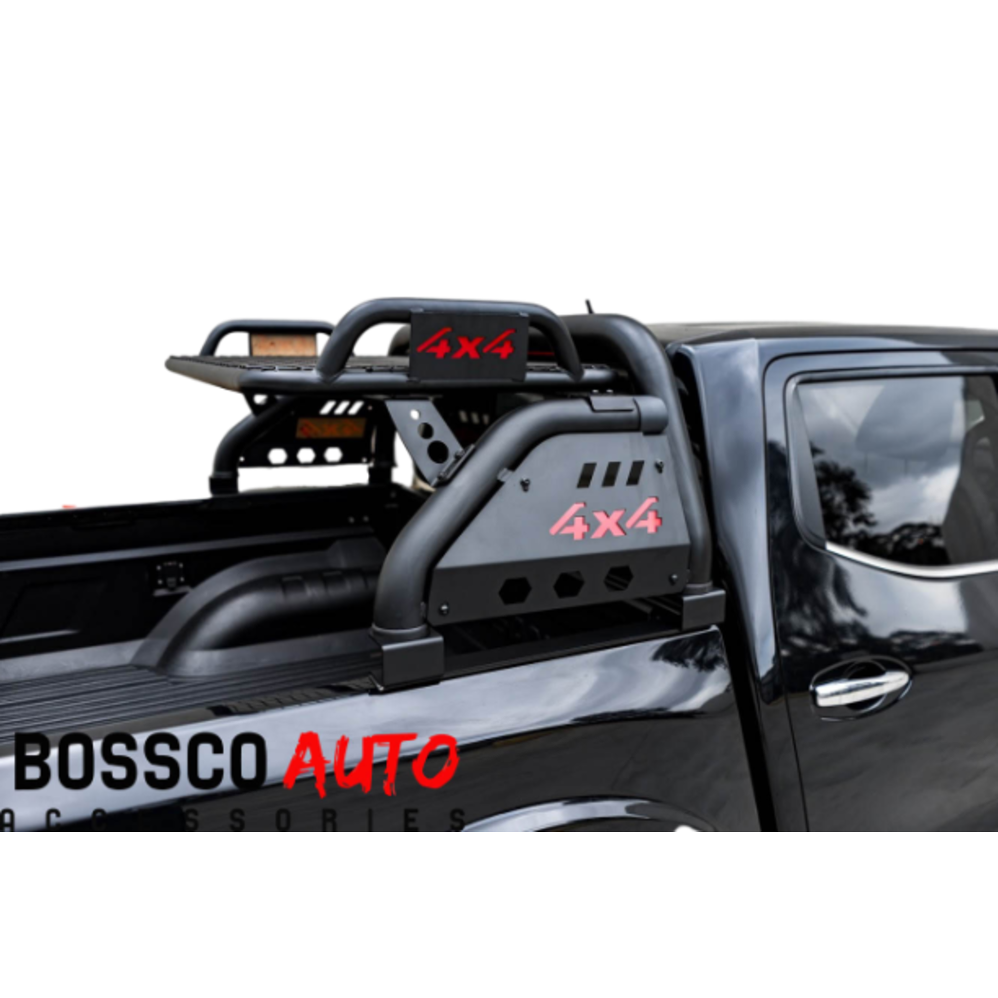 Tonneau Cover-Compatible Loaded Sports Bar with Roof Basket - for Bossco Roller Shutters