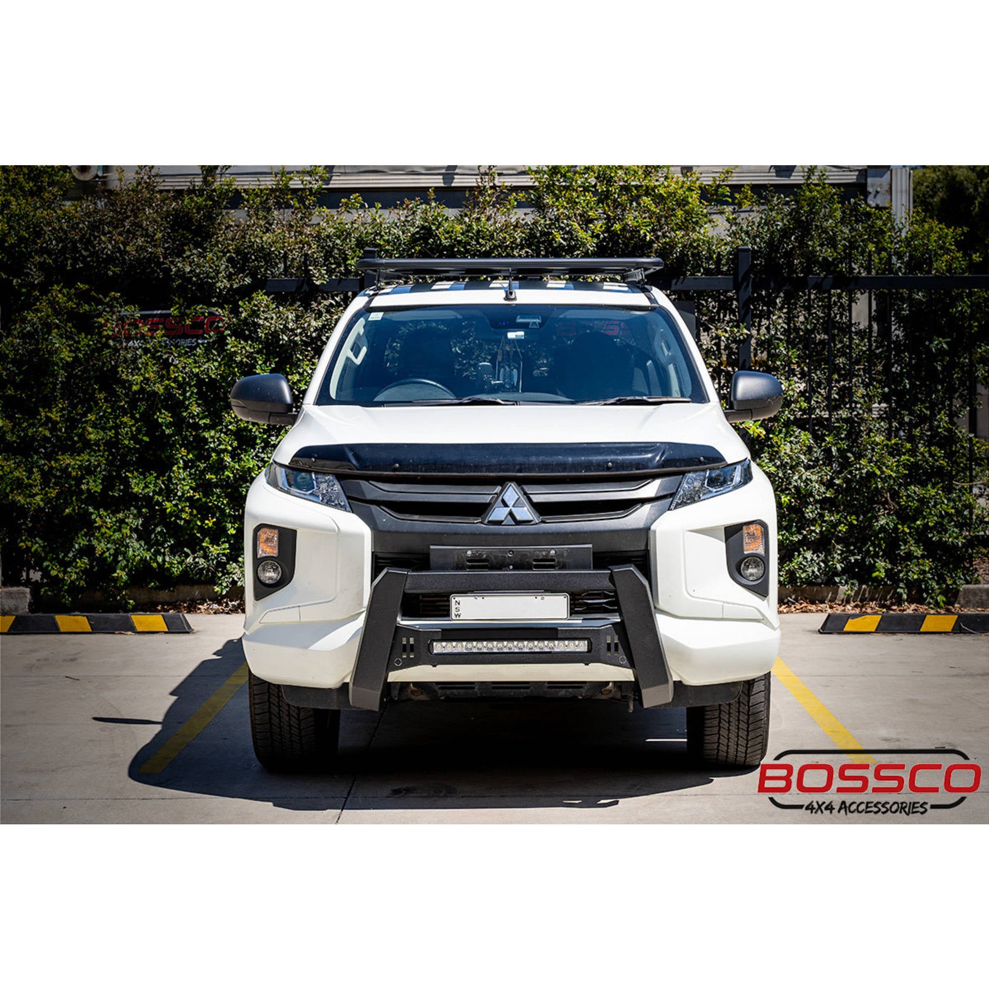 Matte Black Modular Nudge Bar with Integrated Light Bar Suitable For Mitsubishi Triton MR 2019-2023