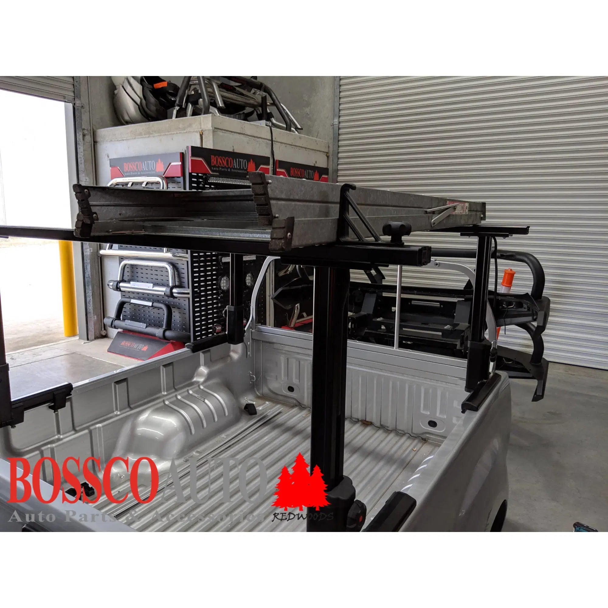 Aluminium Black Ladder Rack for Ute Tub | Multi-Height Adjustable Pair