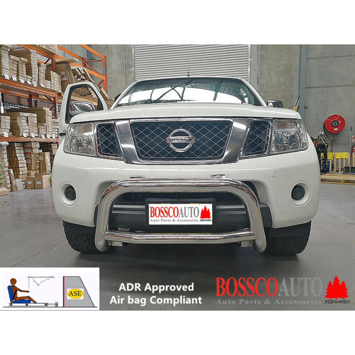 Silver Nudge Bar for Nissan Navara D40 & Pathfinder R51 | Factory Seconds