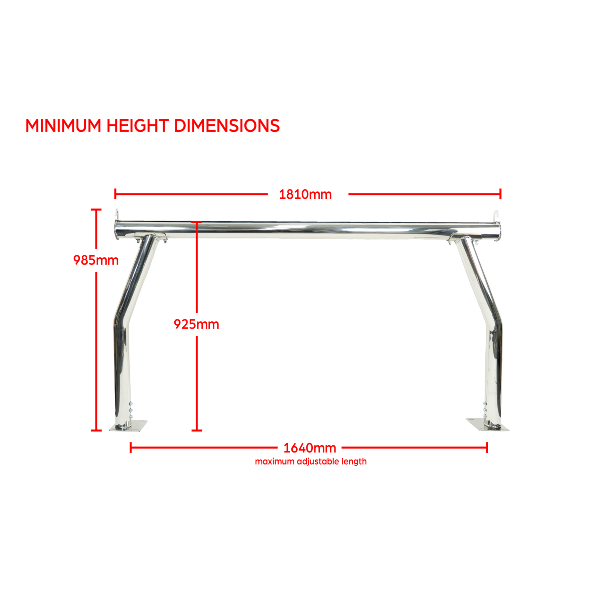 Universal Black Steel Ute Tray Ladder Rack