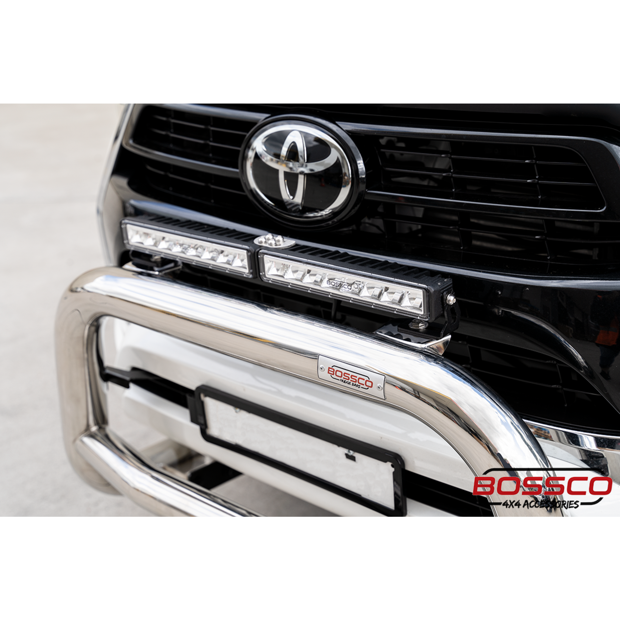 Black Nudge bar suitable for Toyota Hilux TRD 2015-2020 w/ 20" Modular Single Row LED Light Bar