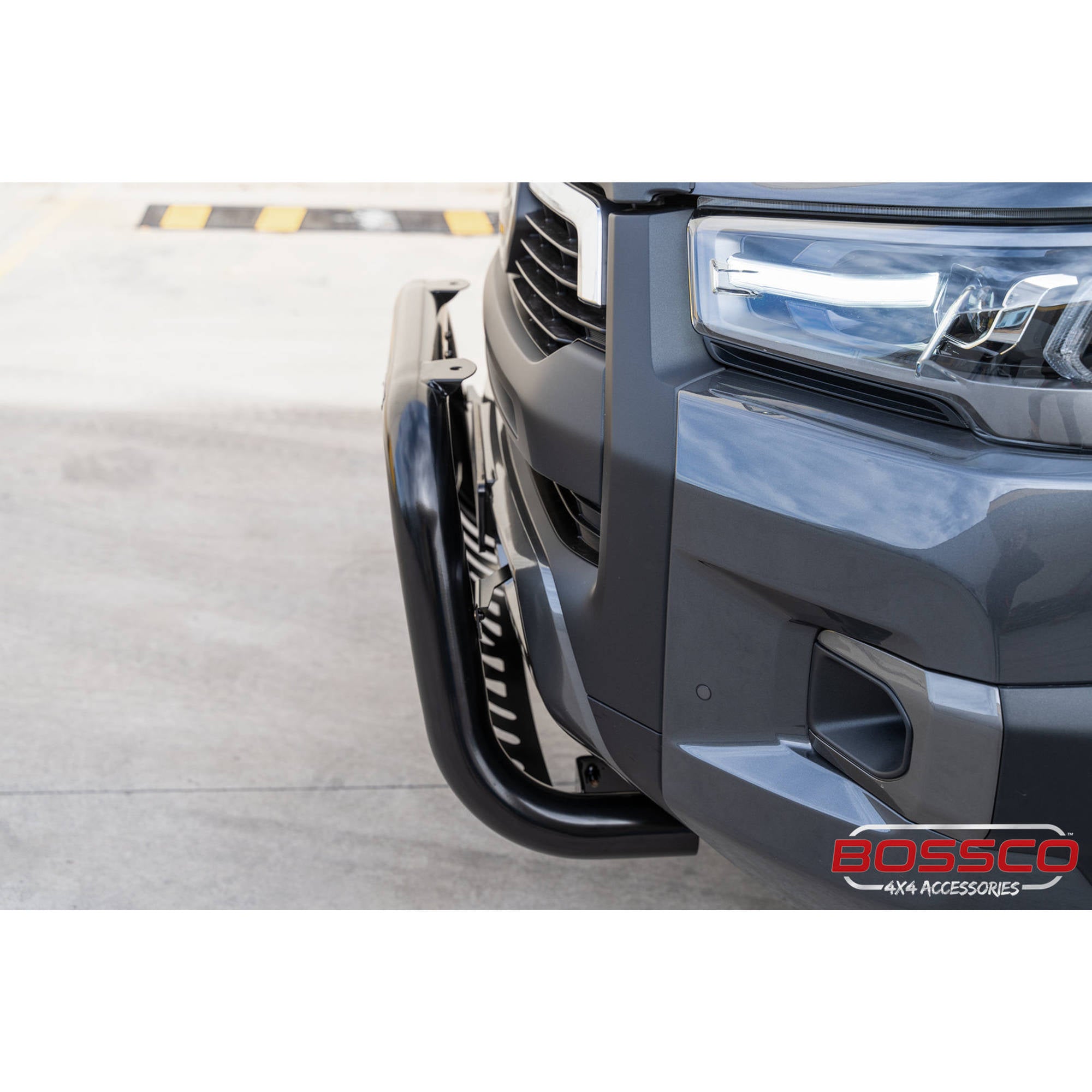Black Low Nudge Bar with Skid Plate suitable for Toyota Hilux 2020 - 2024
