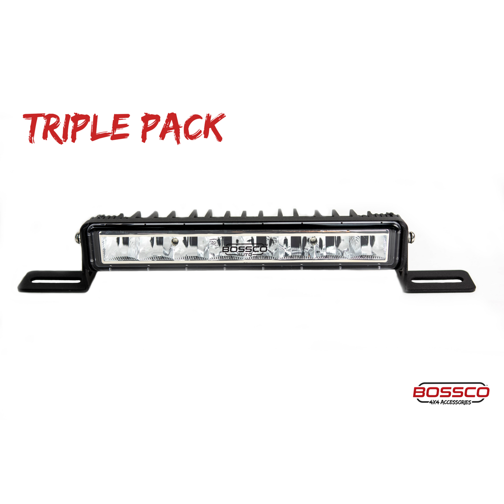 3x Modular 10" Single Row LED Light Bars w/ Wiring Harness | 4200 Lumens Each | Fitted with Osram LEDs