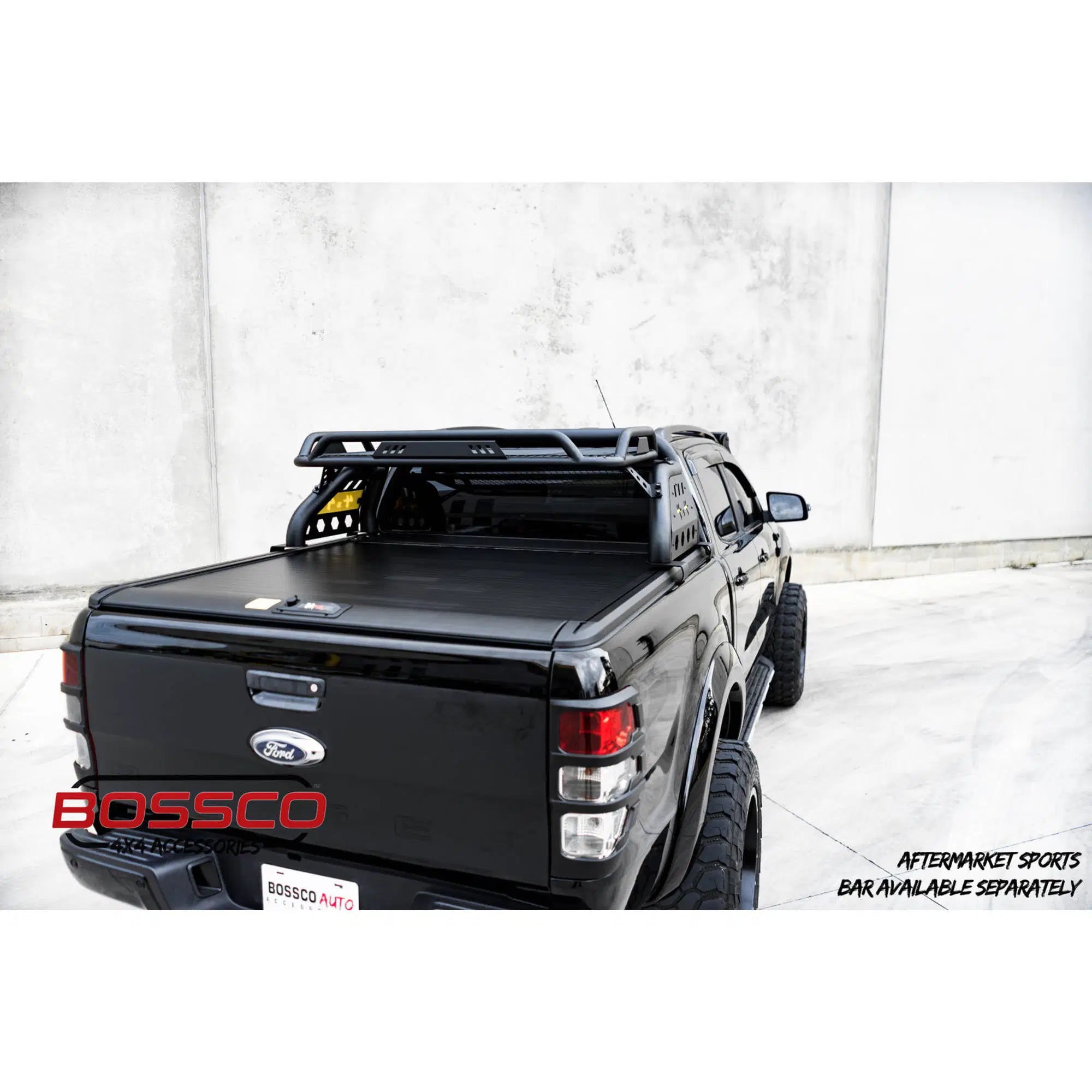 Black Manual Roller Shutter for Ford Ranger Raptor 2017-2022 | Lockable Tonneau Cover