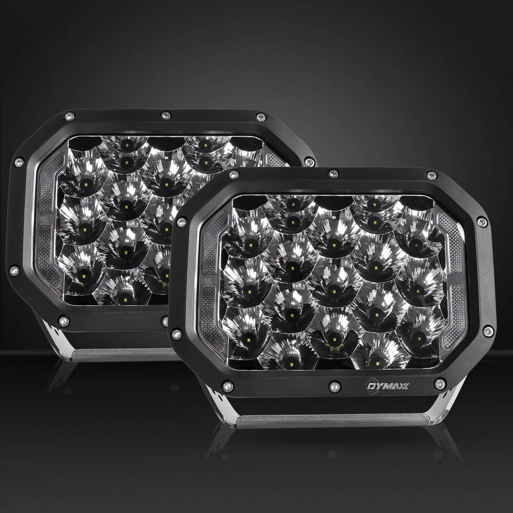 7" RECTANGLE LED Driving Lights with DRL | 1 Lux @ 688m | 9500 Lumens | IP67 Rated - Pair W/ Harness