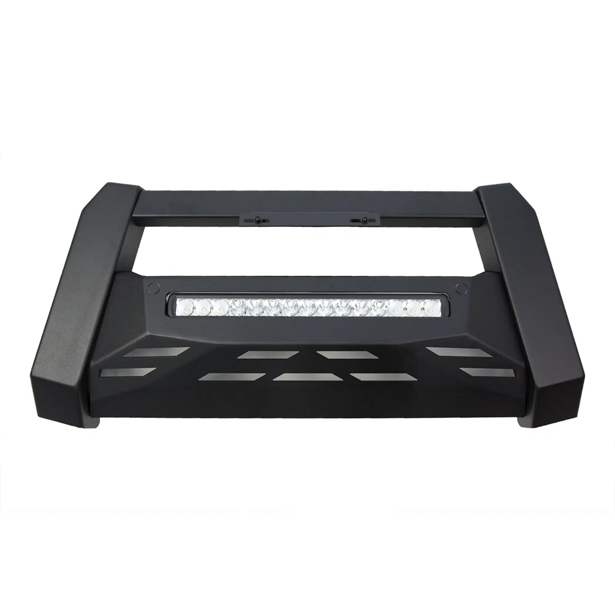 Triple Black Nudge Bar with Integrated Light Bar and Skid Plate suitable for Mitsubishi Triton MR 2019-2023