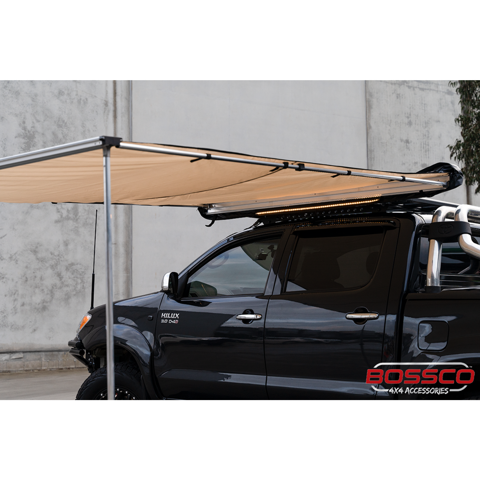 Bossco 2m x 2.5m Side Awning and LED Strip Light Combo Pack