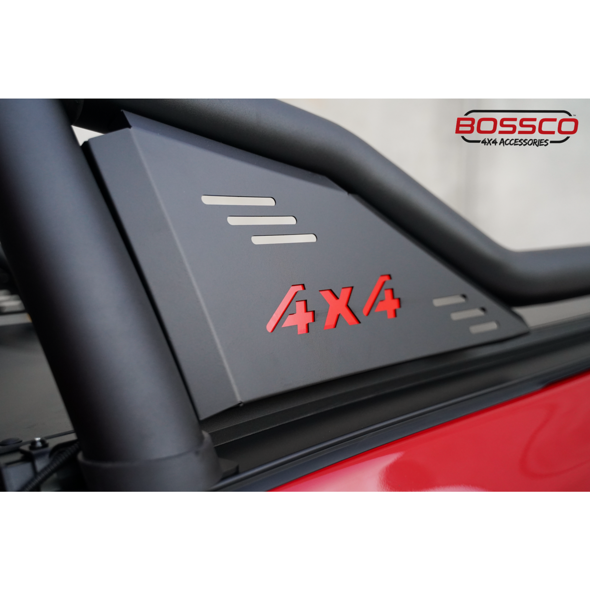 Black Steel Extended Sports Bar Suitable With BA Roller Shutters - For Large American Utes