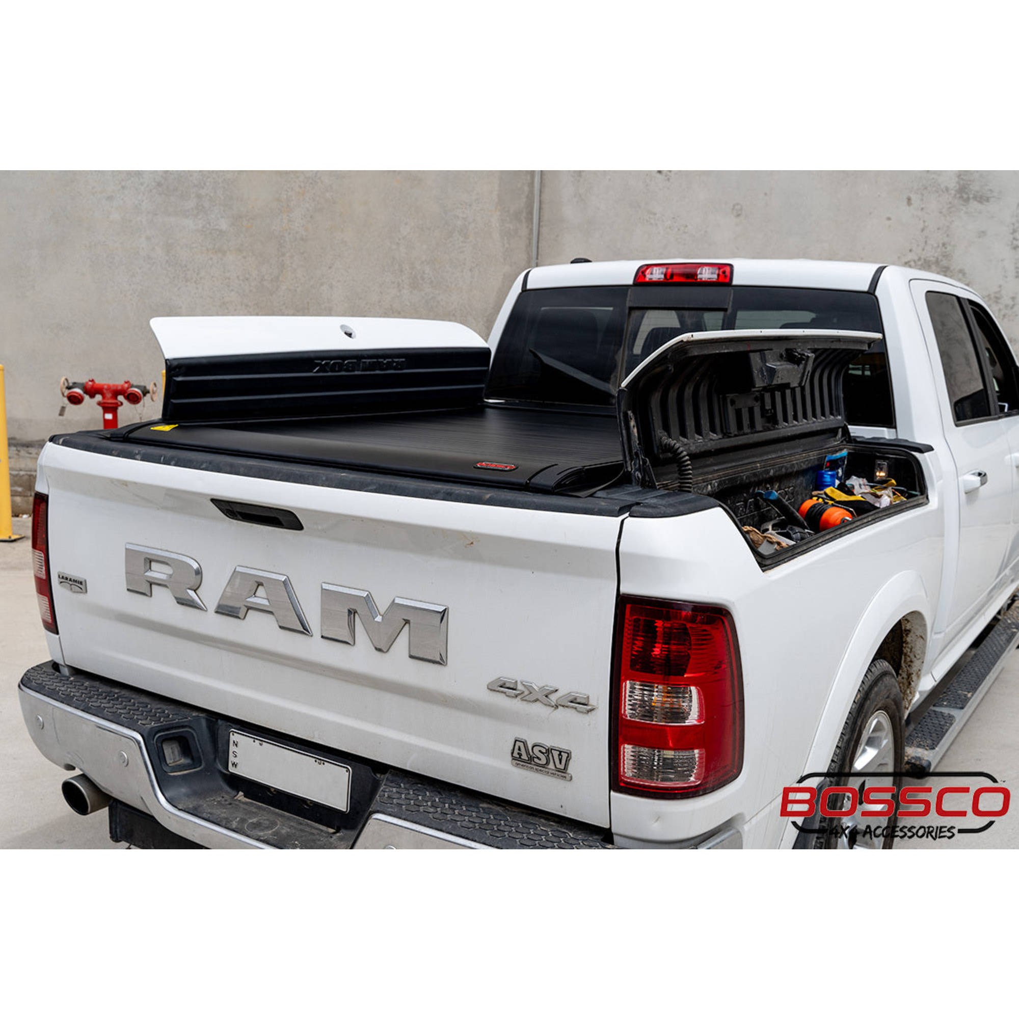 Electric Auto Roller Shutter Tonneau Lid Suitable For Dodge Ram 1500 Crew Cab (5'7" Tub) With Ramboxes