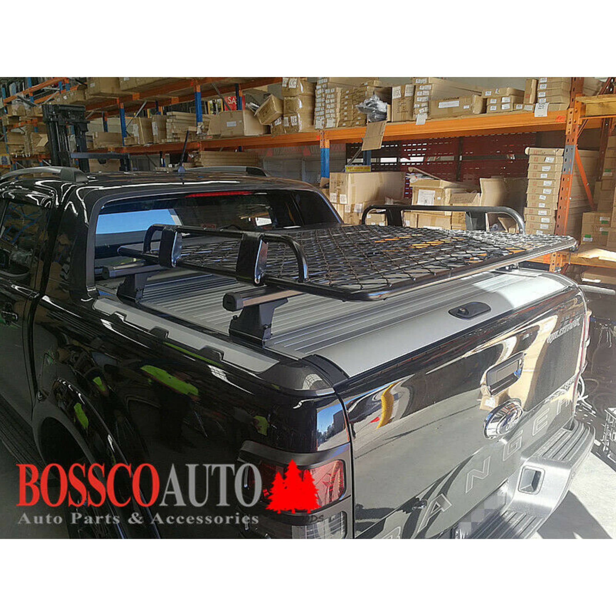 SIlver Rear Cargo Roller Tracks Racks and Baskets Suitable for Ford Ranger Wildtrak 2012-2018