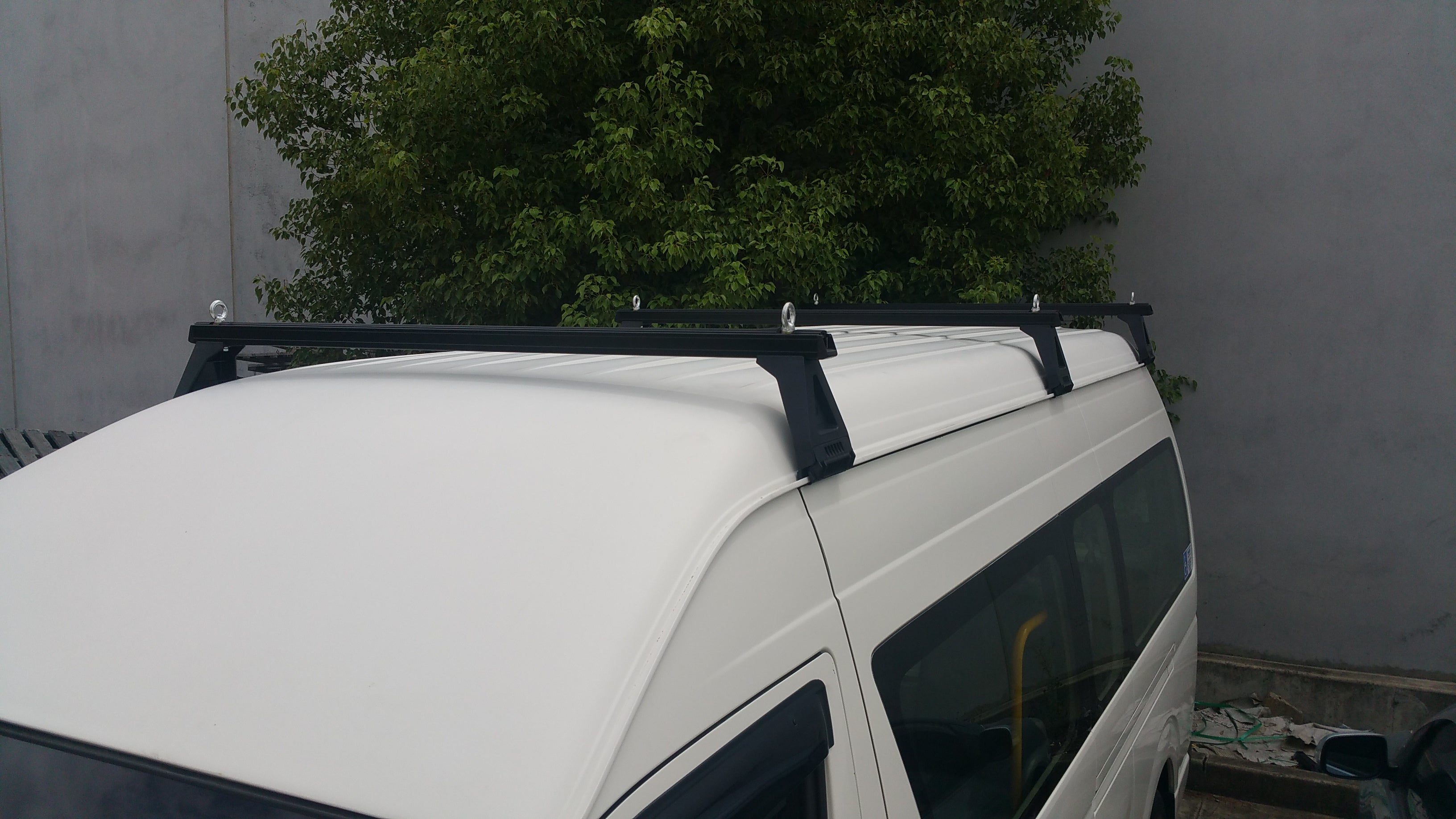 Set of 3 Black Heavy Duty Roof Racks Suitable for Toyota Hiace Commuter Bus SLWB 2005-2019