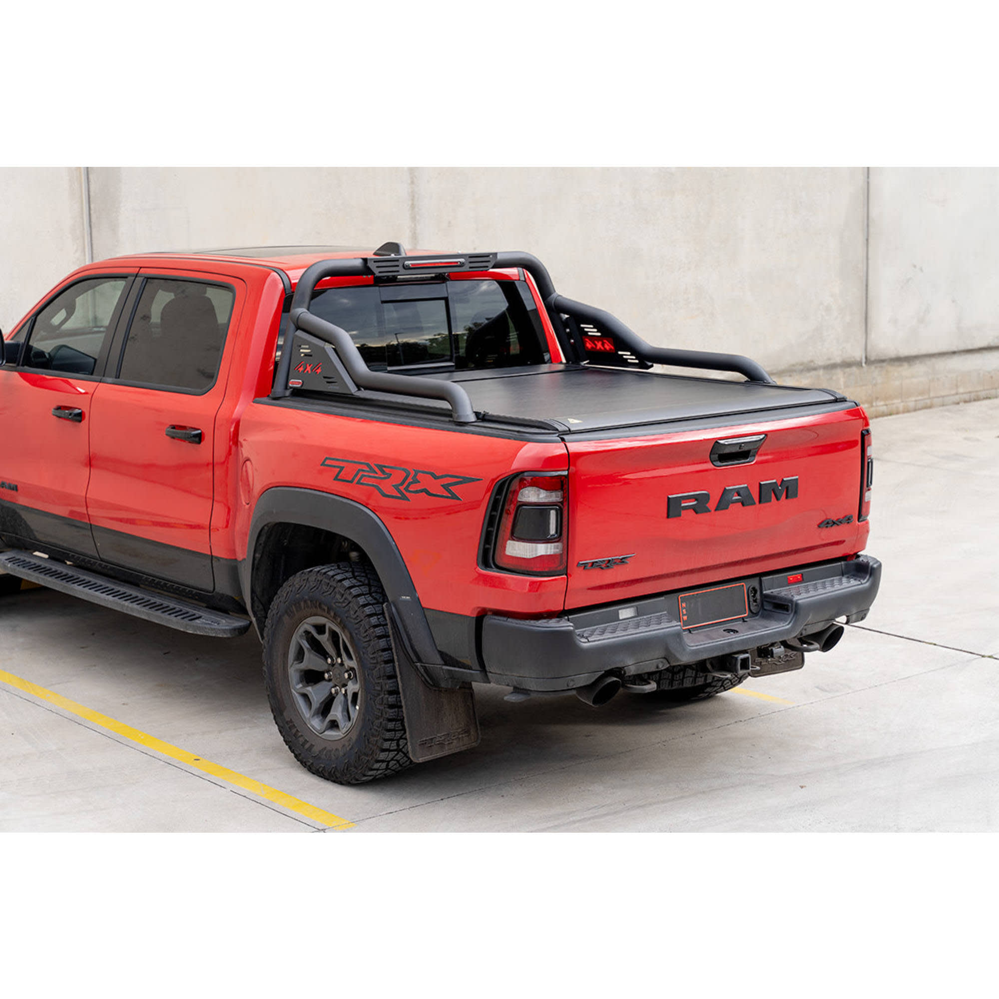 Black Steel Extended Sports Bar Suitable With BA Roller Shutters - For Large American Utes