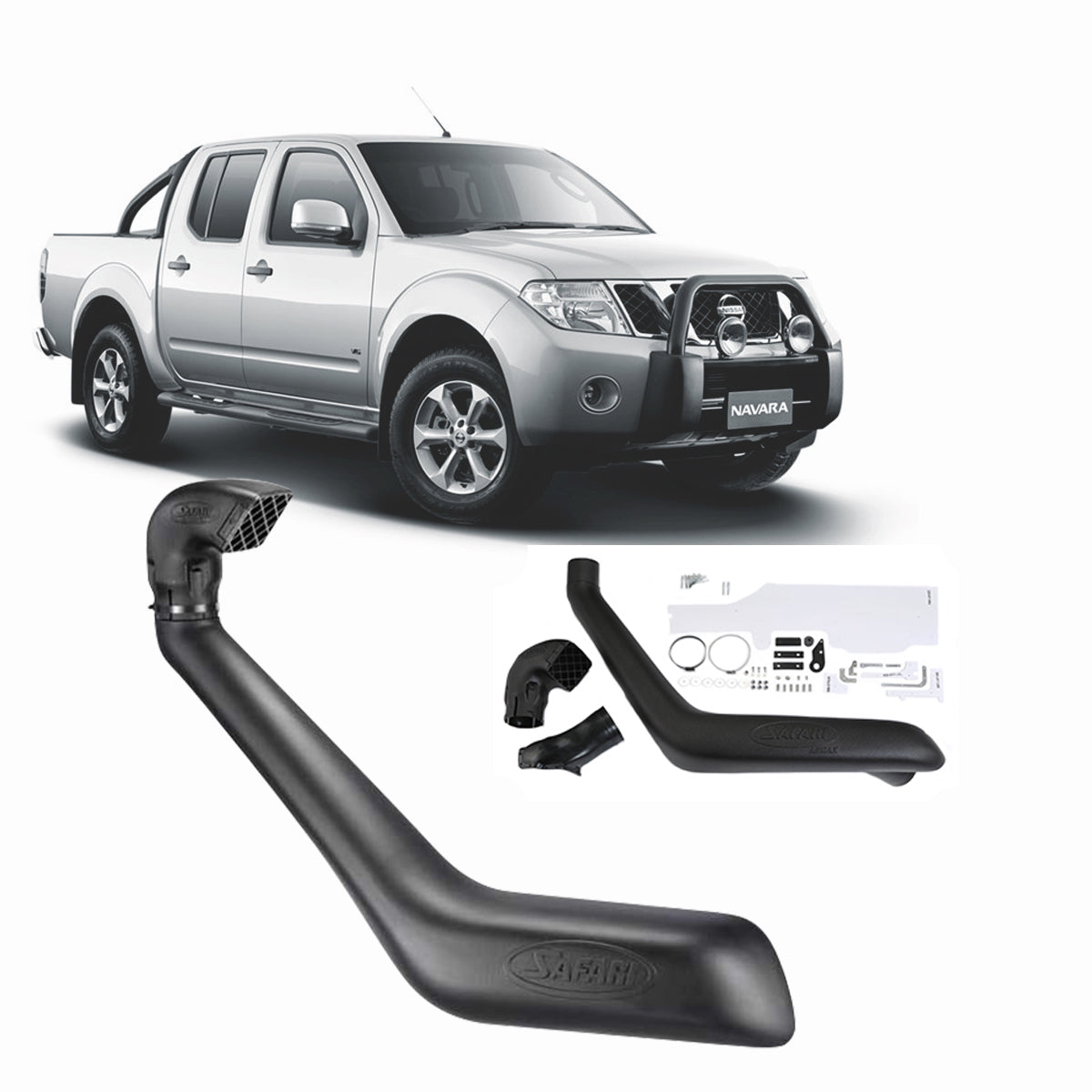 Safari V-Spec Snorkel Suitable for Nissan Navara D40 YD25DDTi | Single, King & Dual Cab