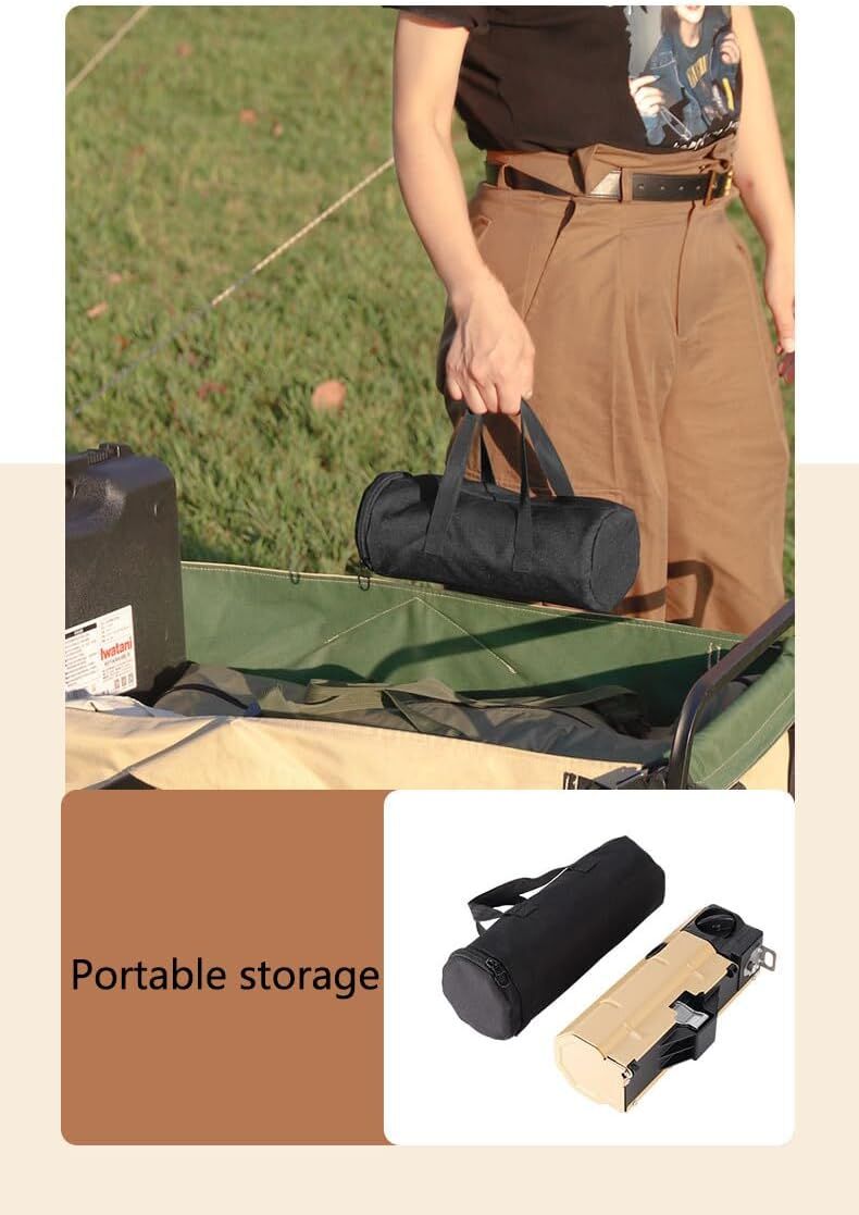 2500W Portable Camping Stove Foldable Butane Stove Indoor/Outdoor Cooking Suitable for Picnic, Backpacking Hiking, Adventure, Home, Travel, Outdoor Patio, RV Trip (Khaki)