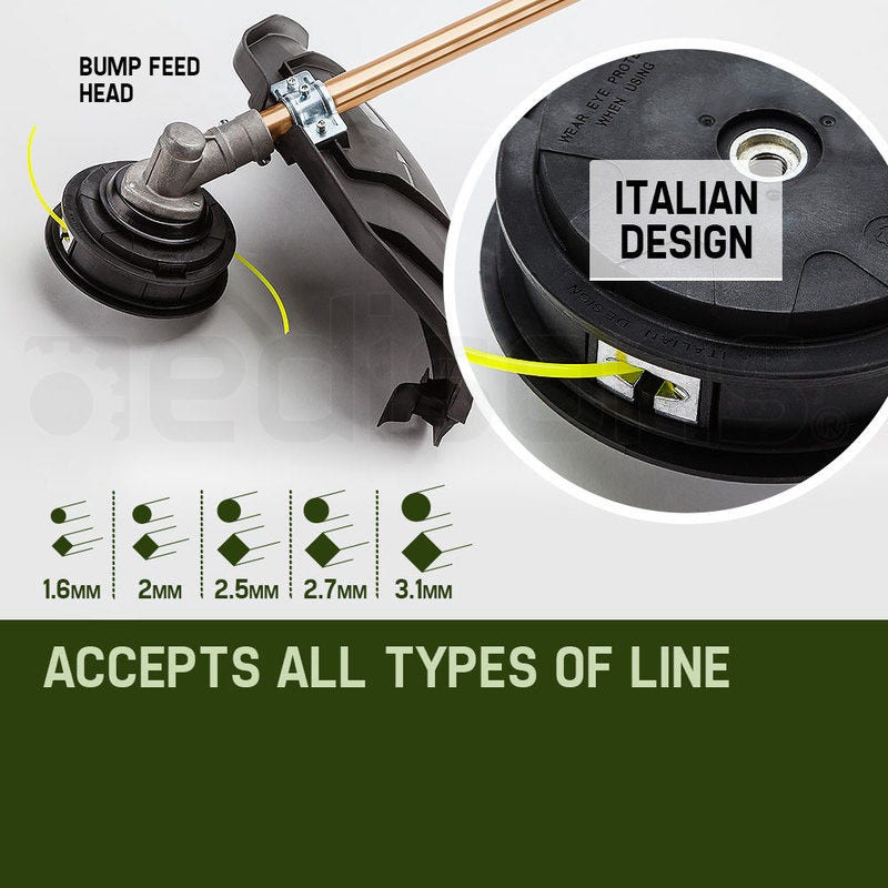 BAUMR-AG 65cc 9in1 Long Reach Garden Multi-tool, Pole Saw, Hedge & Line Trimmer, Brush Cutter, 12" Tree Trimming Pruning Chainsaw Bar, 2 Extension Shafts