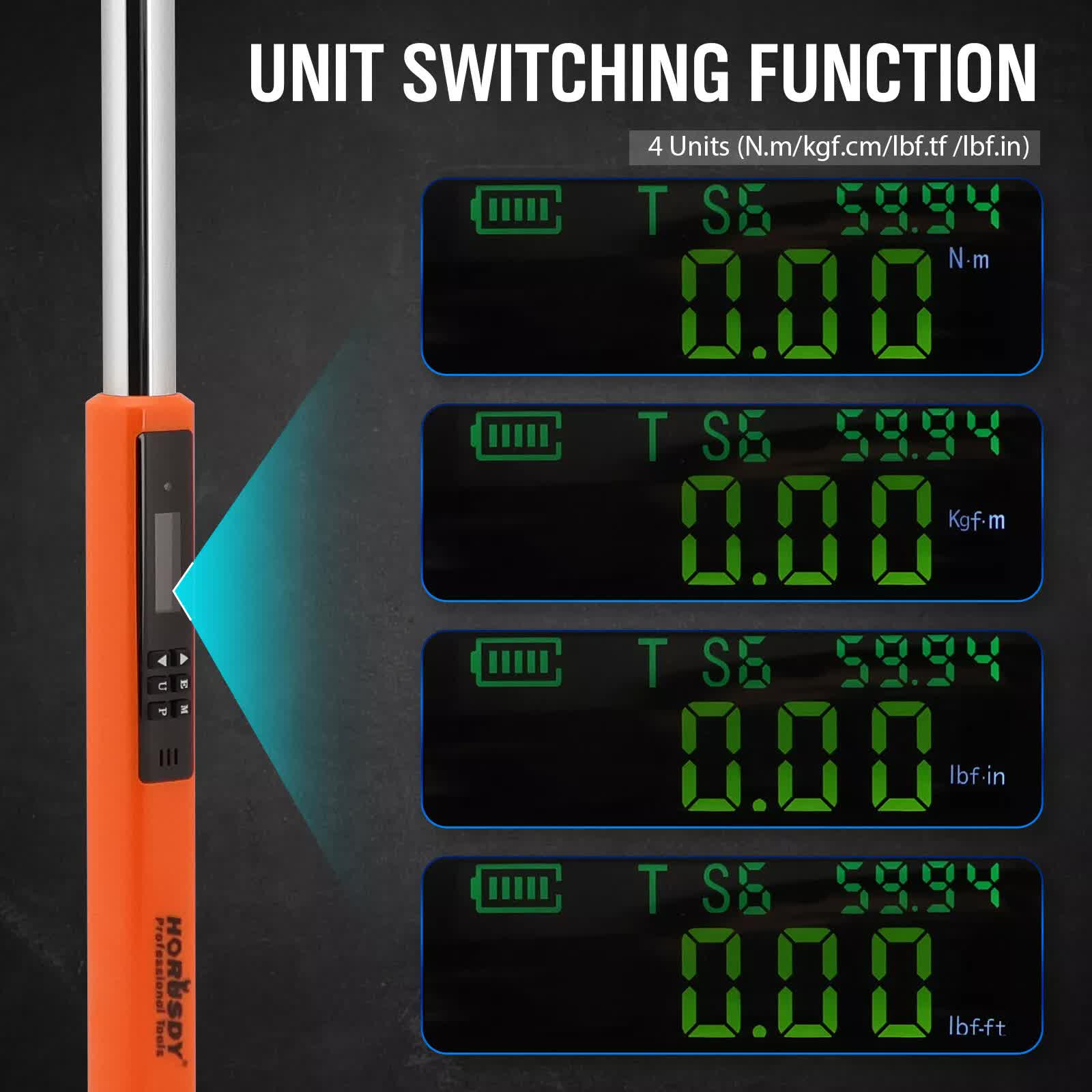 3Pc 1/2" Digital Torque Wrench Set Adjustable 17-340N.m / 25-250ft.lb Motorcycle