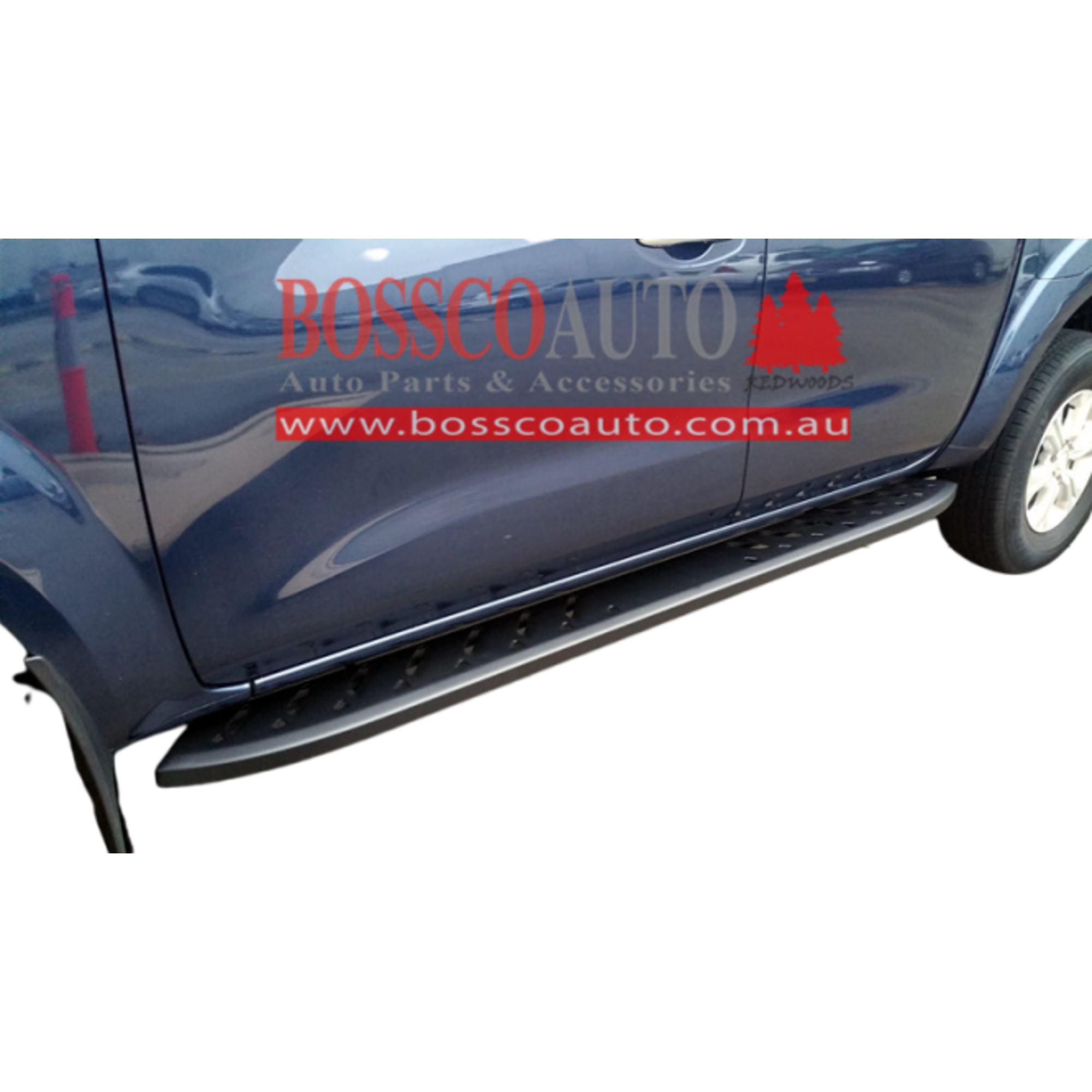 Black Steel Shark Side Steps suitable for Nissan Navara D23/NP300 2015-2020
