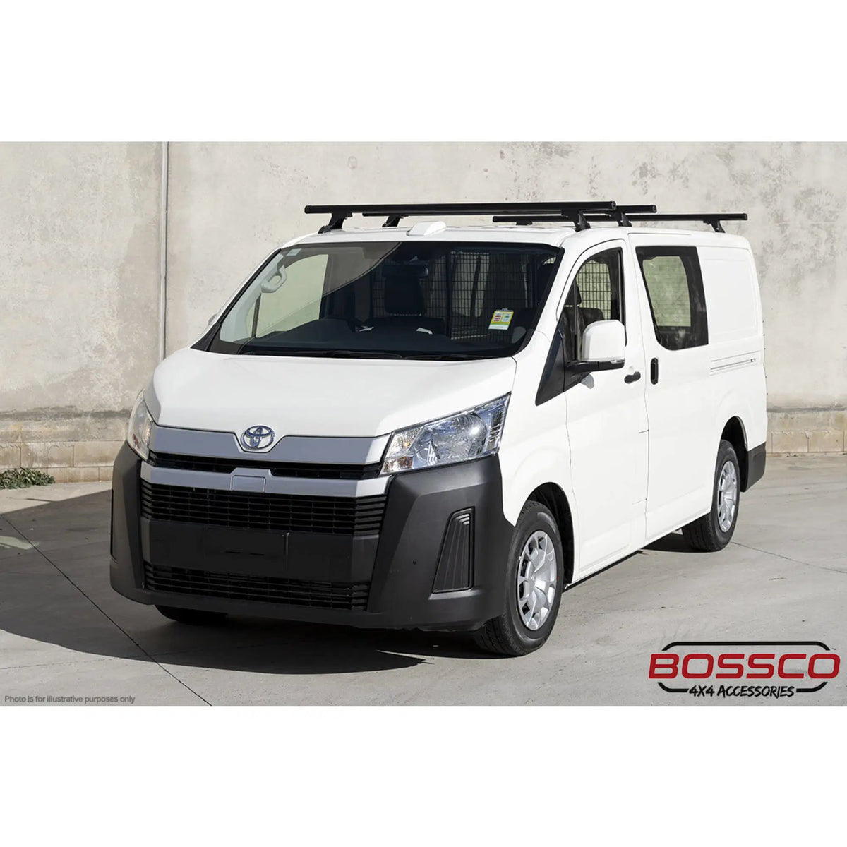 Set of 2 Black Heavy Duty Roof Racks Suitable for Toyota Hiace 2019-2026