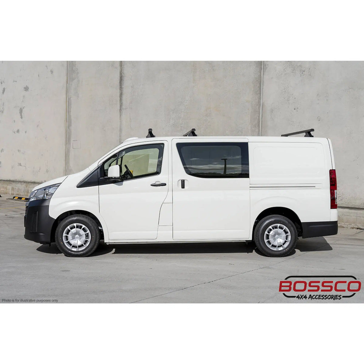 Set of 2 Black Heavy Duty Roof Racks Suitable for Toyota Hiace 2019-2026