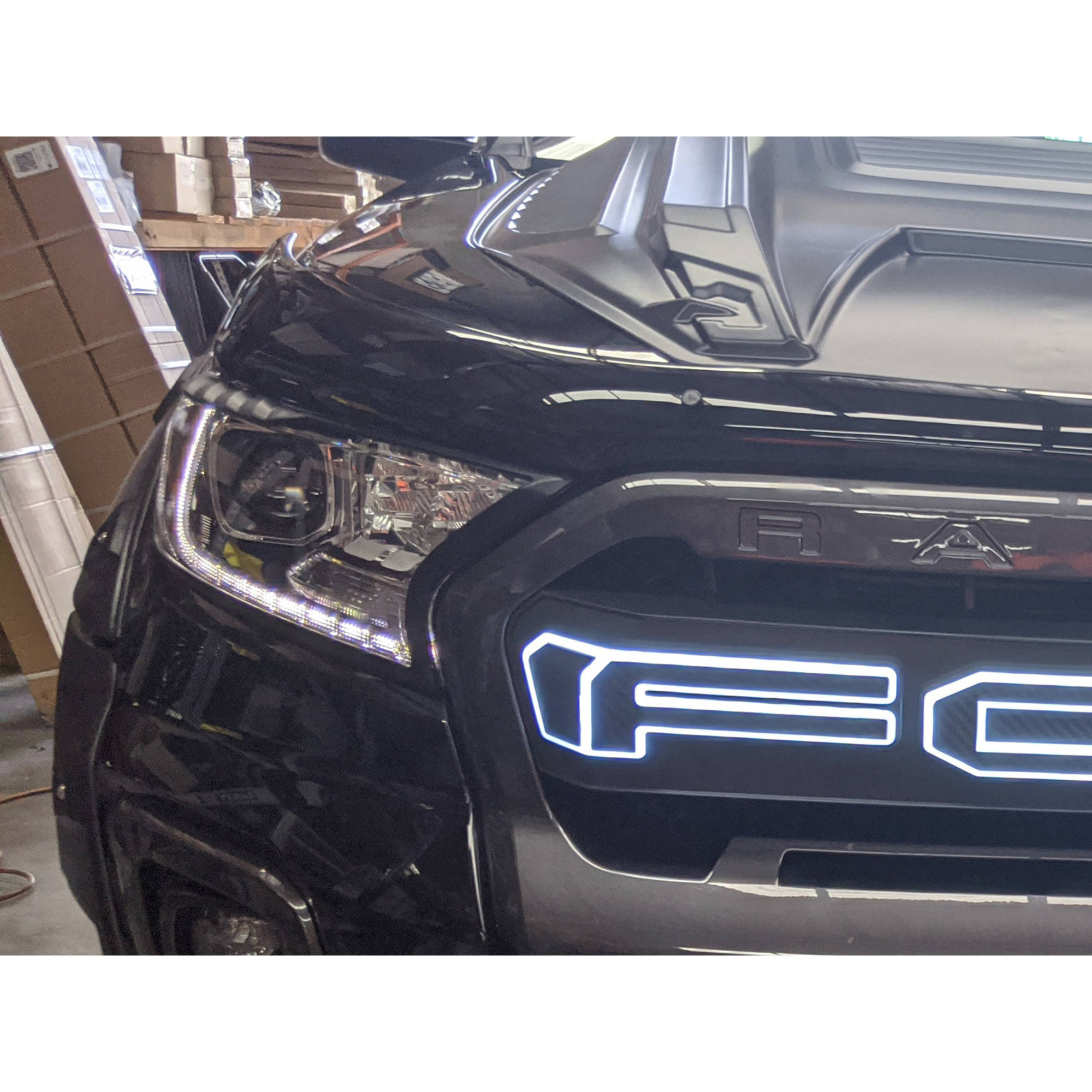Front Black Headlight Head Light Trim Covers Suitable For Ford Ranger PX MK2 2015-2018