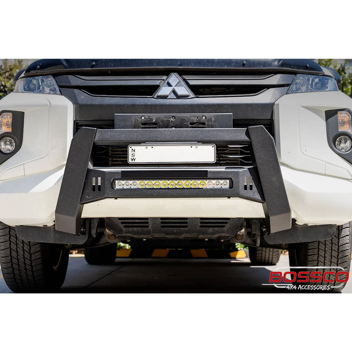 Matte Black Modular Nudge Bar with Integrated Light Bar Suitable For Mitsubishi Triton MR 2019-2023
