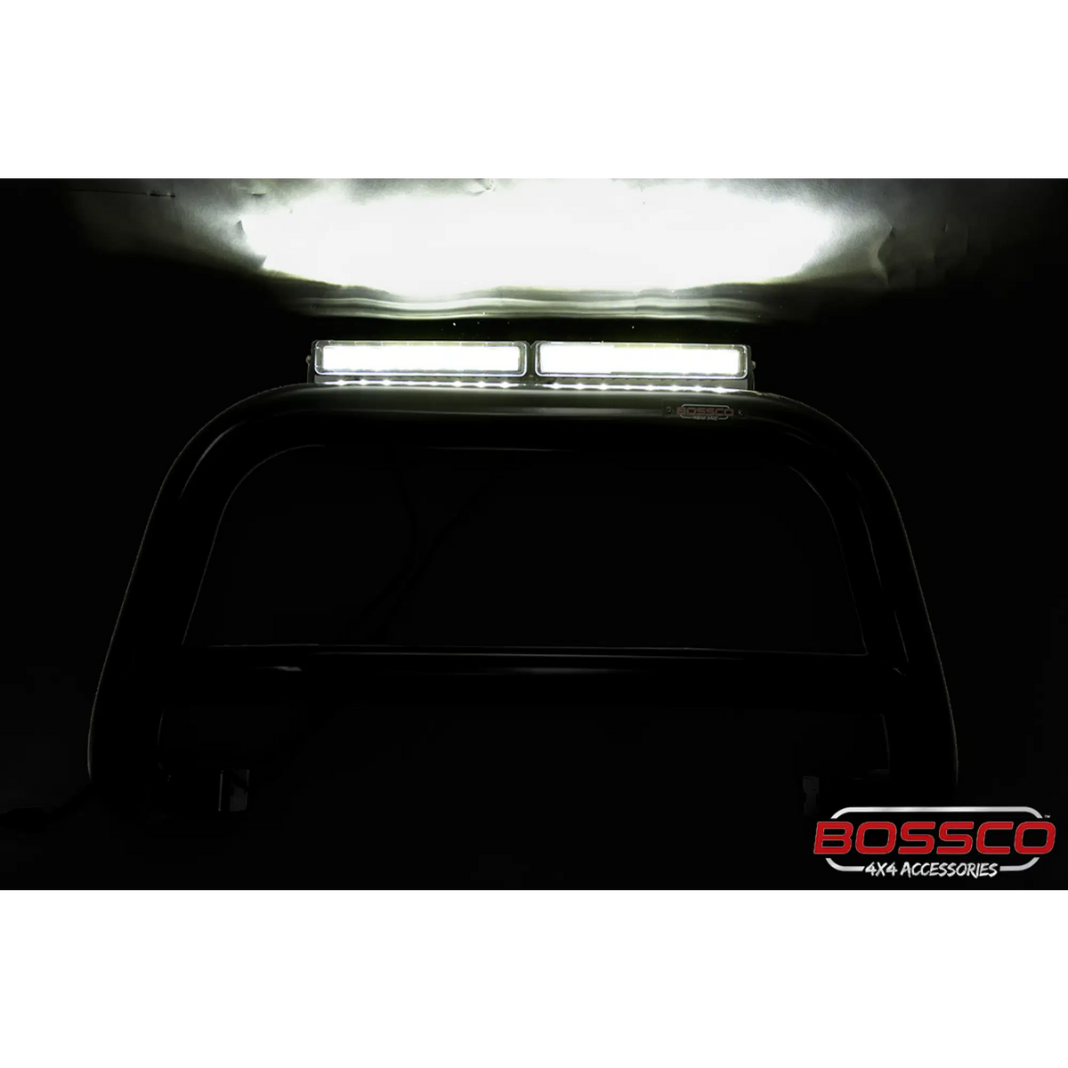 Black Nudge bar suitable for Nissan Navara D40 | Pathfinder R51 w/ 20" Modular Single Row LED Light Bar