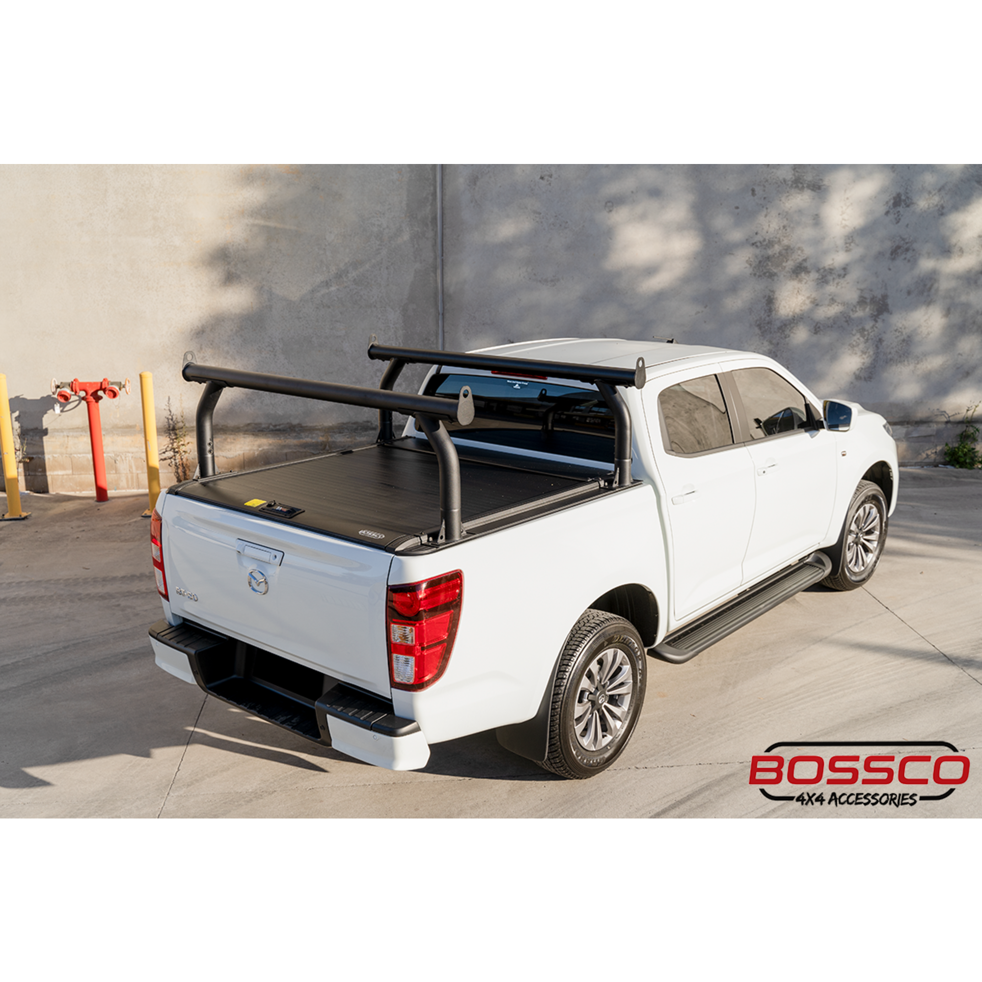 Adjustable Black Steel Ladder Rack Suitable With Bossco4x4 Roller Shutters - Single