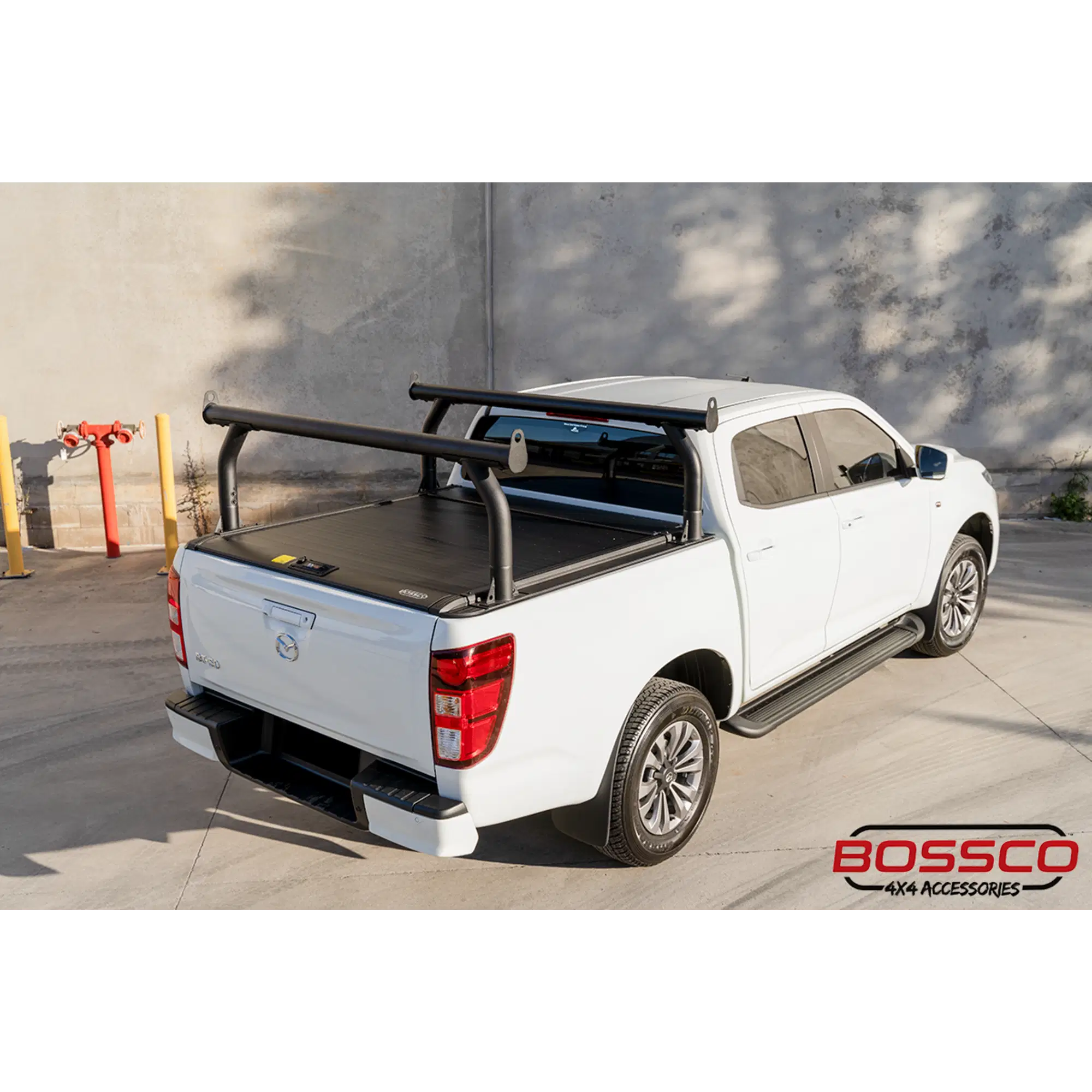 Adjustable Black Steel Ladder Rack Suitable With Bossco4x4 Roller Shutters - Single