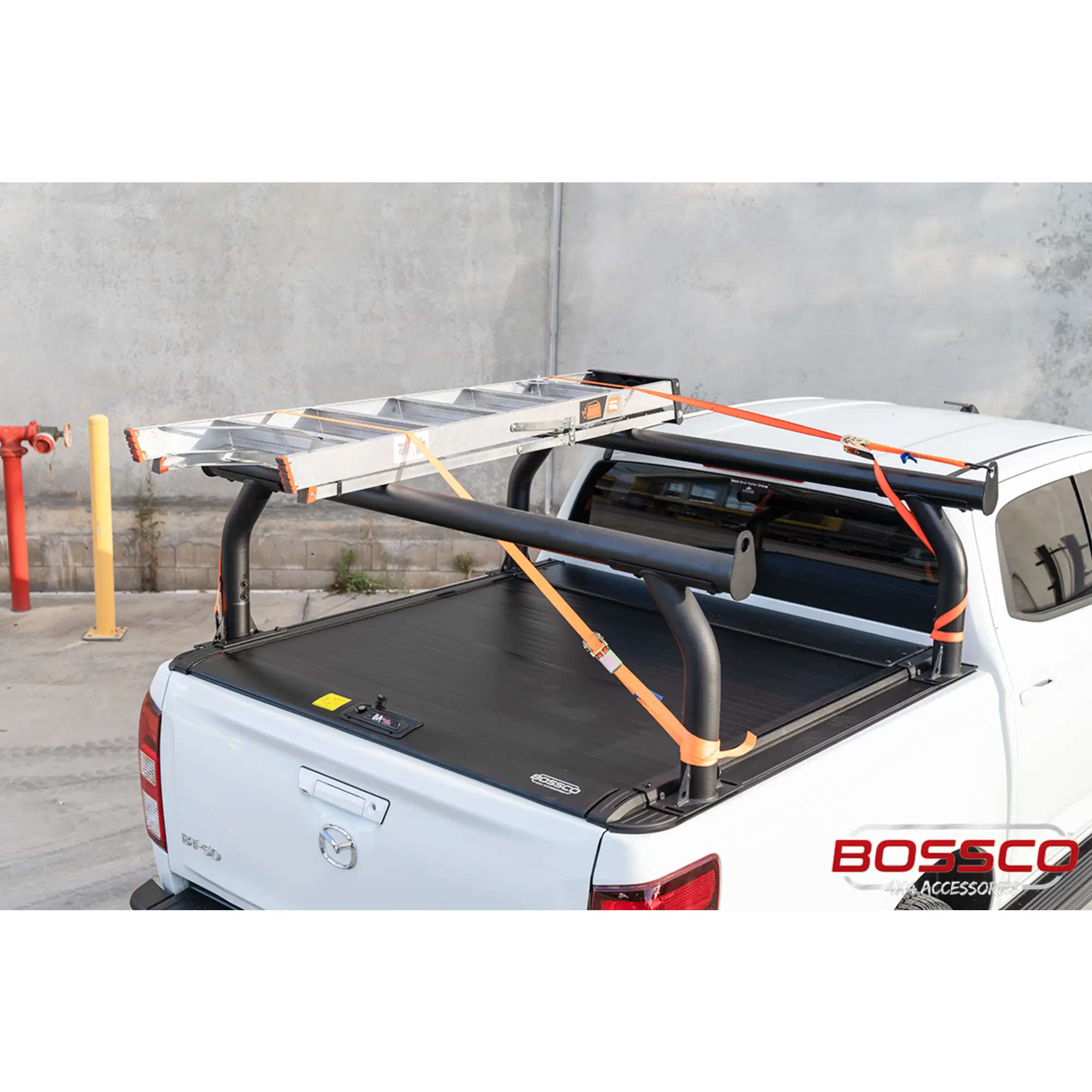 Adjustable Black Steel Ladder Rack Suitable With Bossco4x4 Roller Shutters - Single