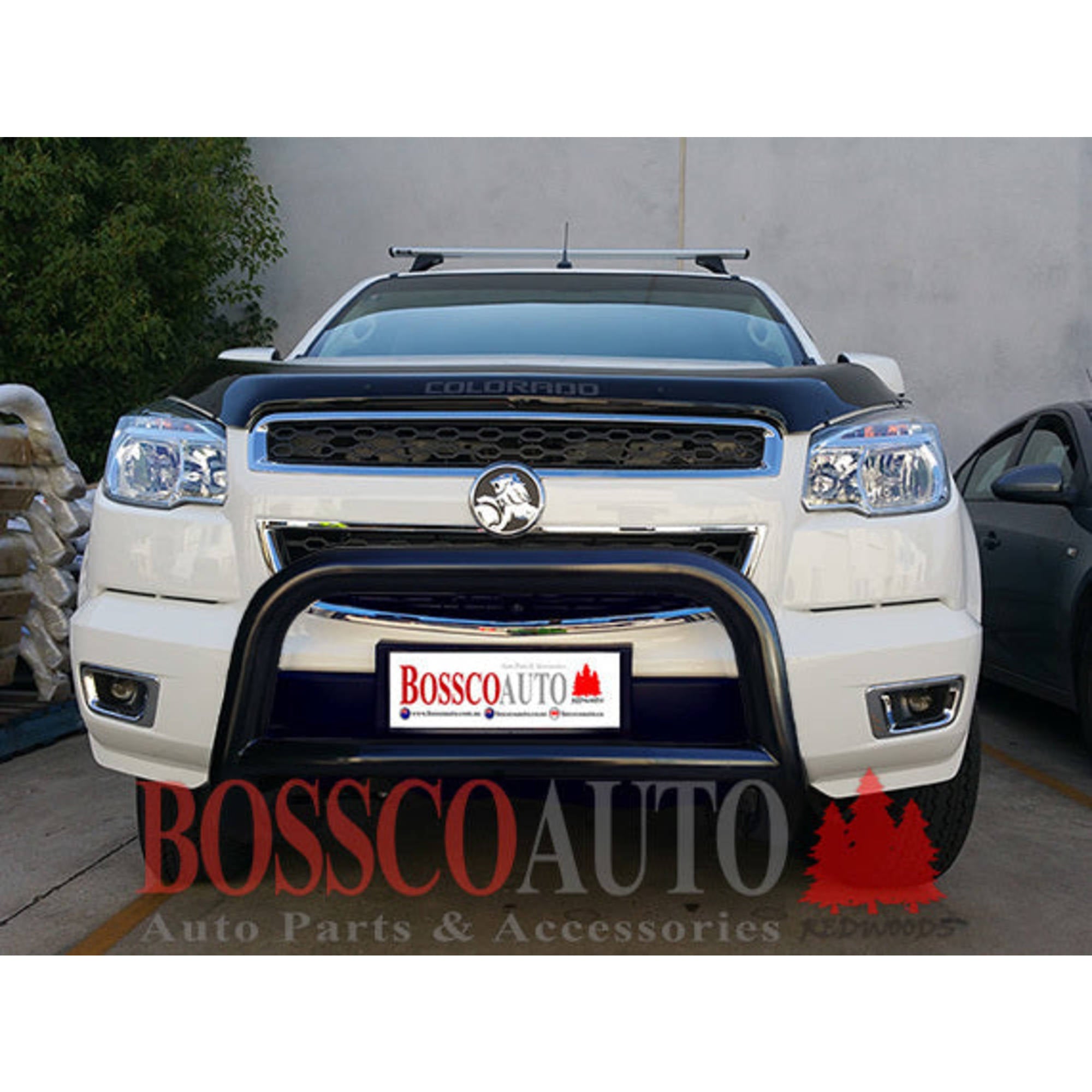 Black Nudge Bar with Skid Plate suitable for Holden Colorado 7 2012-2016